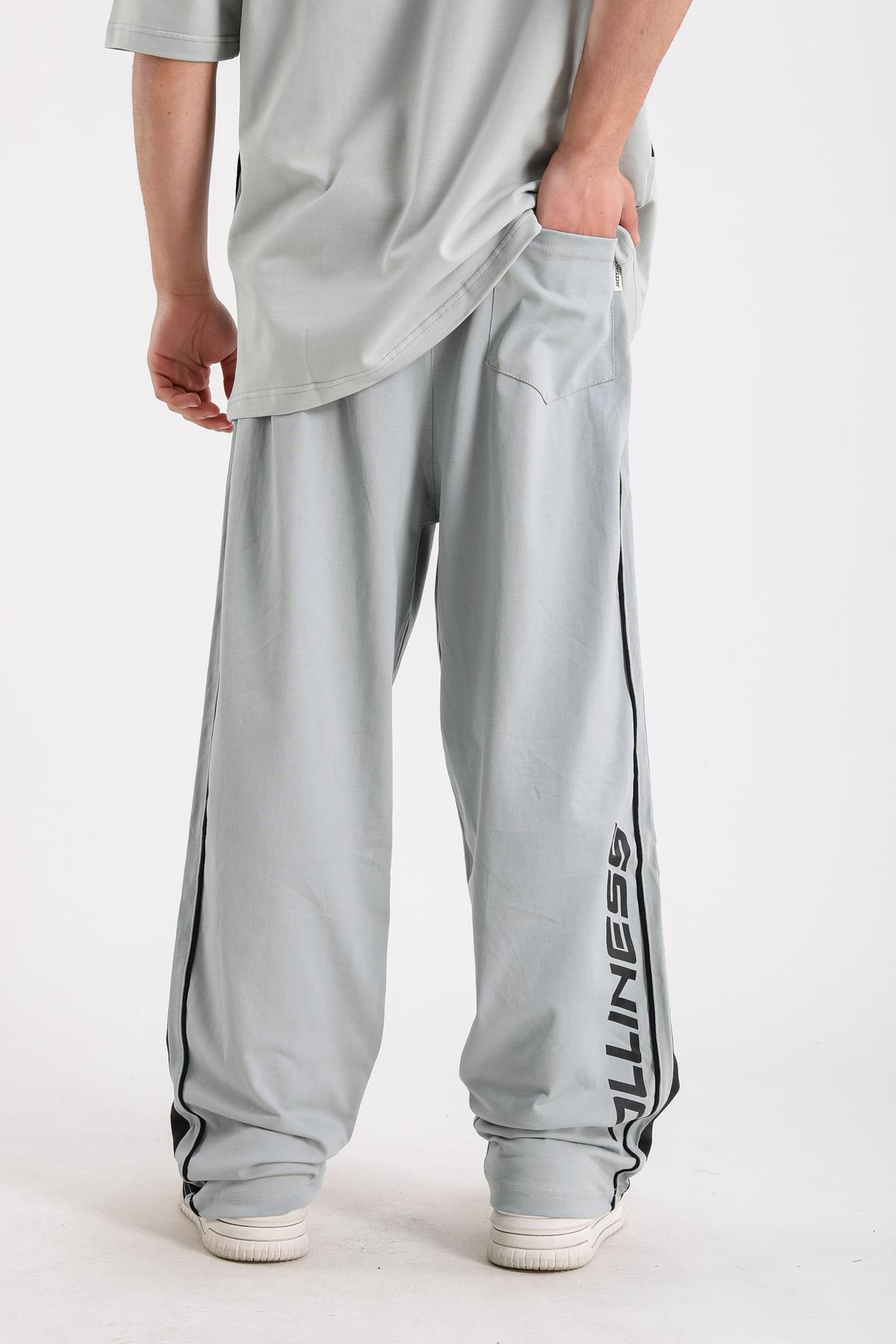 Jolliness Baskılı Açık Mavi Baggy Fit Eşofman Altı
