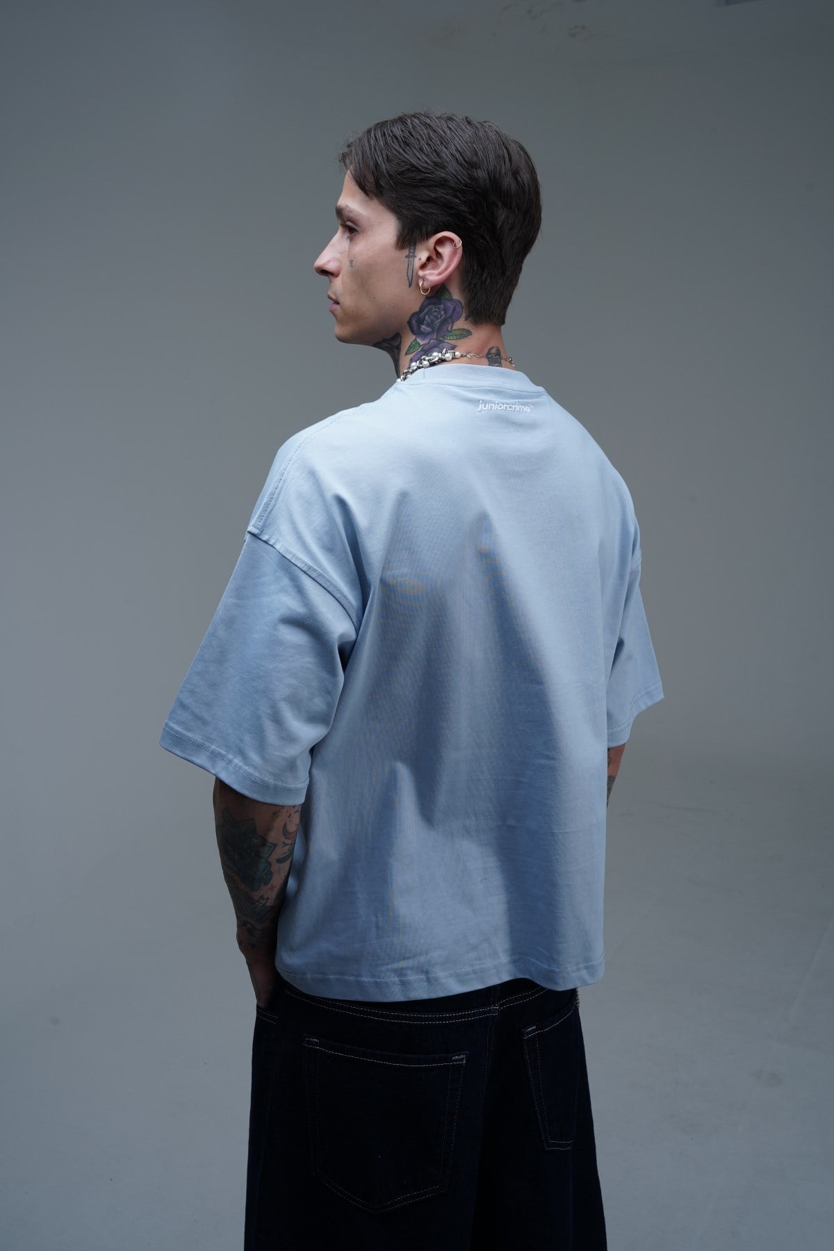 JR Açık Mavi Boxy Fit Basic Oversize Tshirt