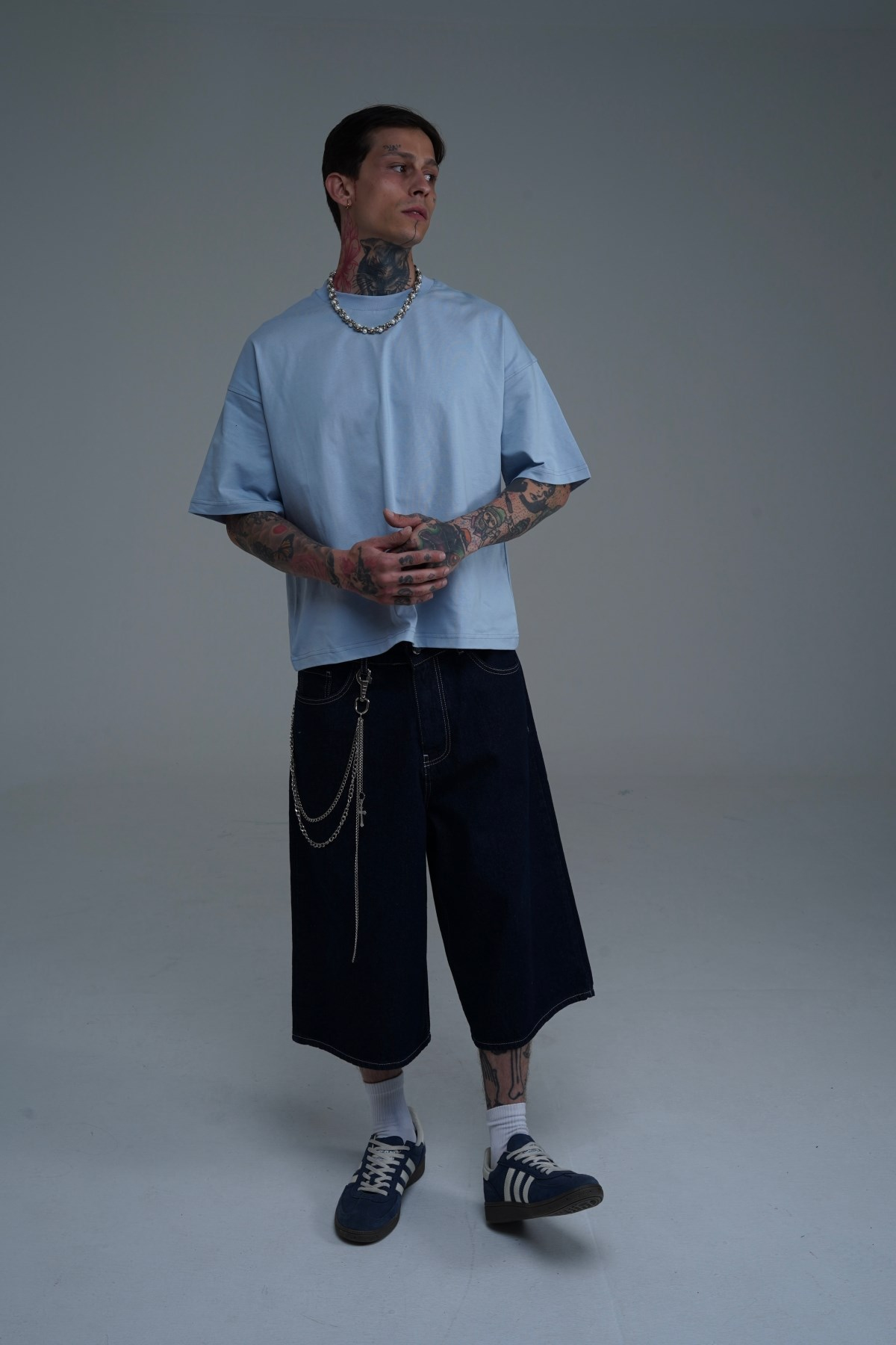 JR Açık Mavi Boxy Fit Basic Oversize Tshirt