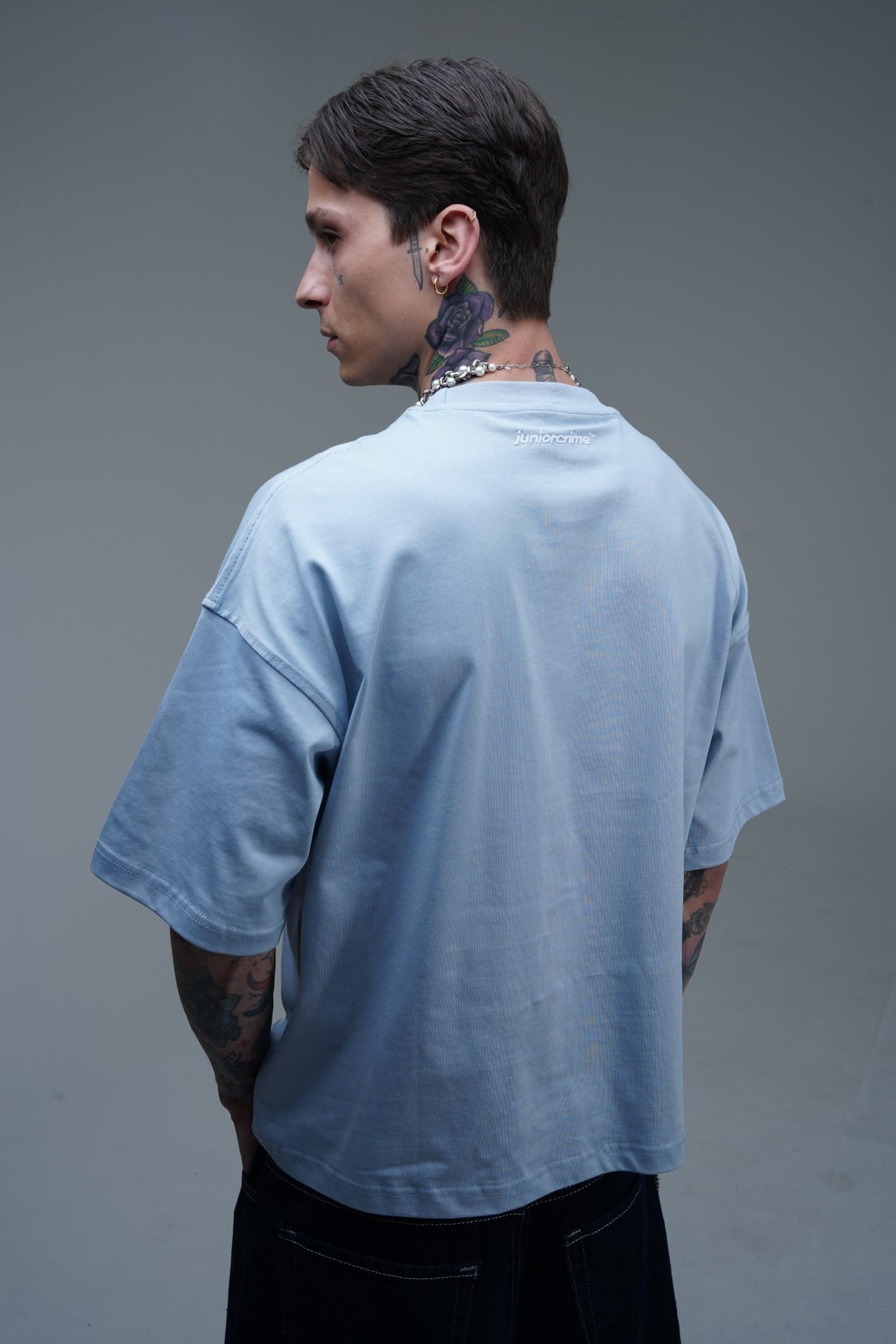 JR Açık Mavi Boxy Fit Basic Oversize Tshirt