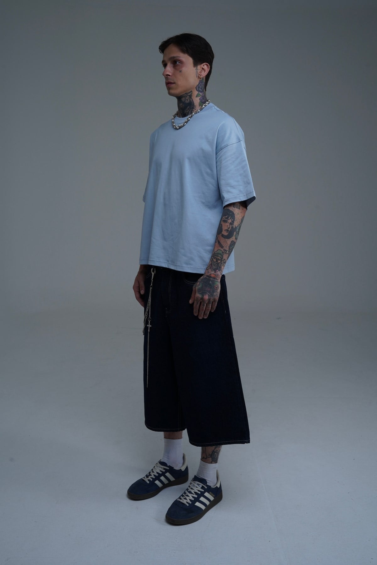 JR Açık Mavi Boxy Fit Basic Oversize Tshirt