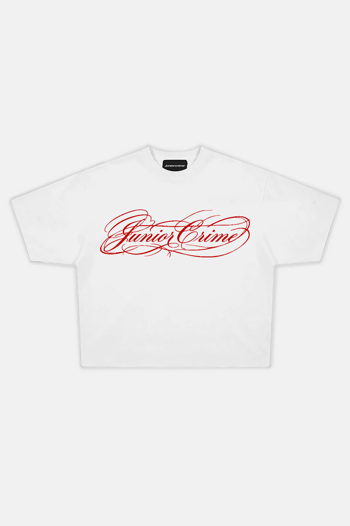 JR All Signature Red Baskılı Beyaz Boxy Fit Tshirt