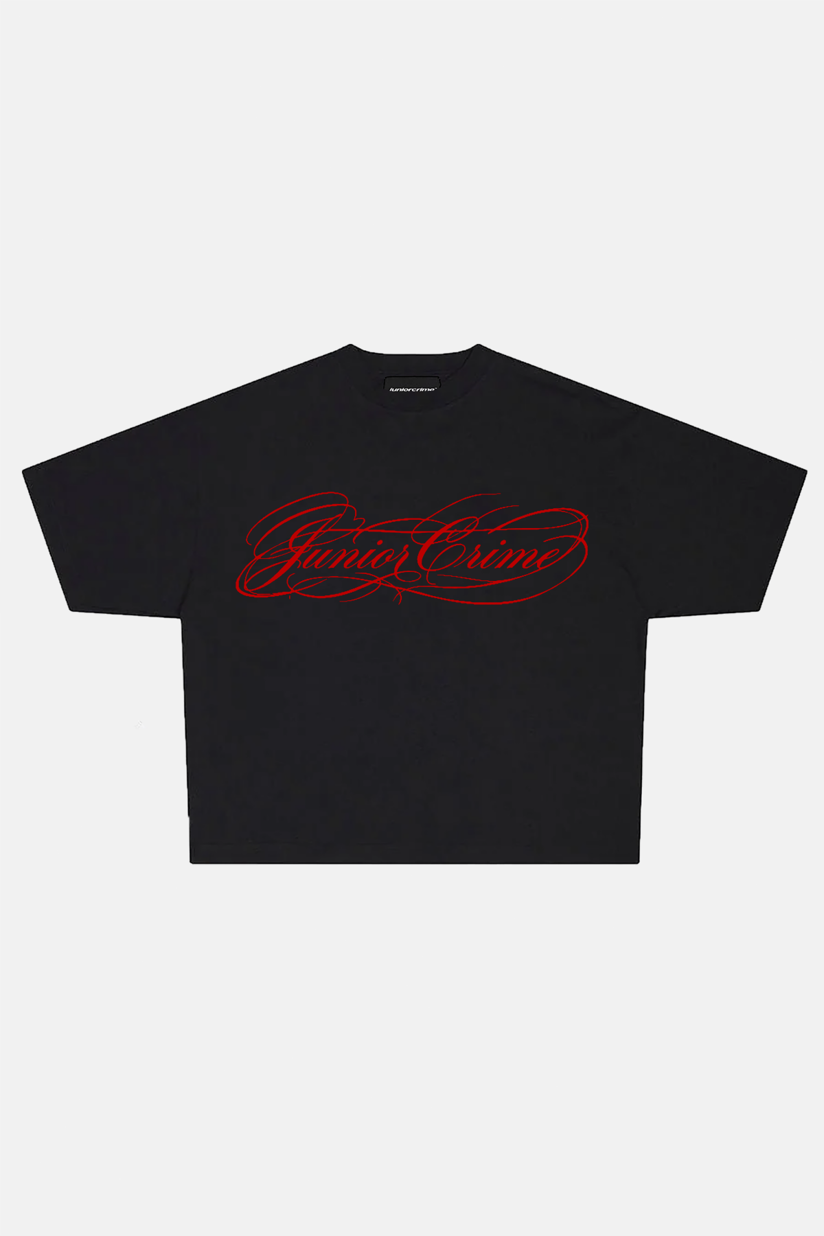 JR All Signature Red Baskılı Siyah Boxy Fit Tshirt