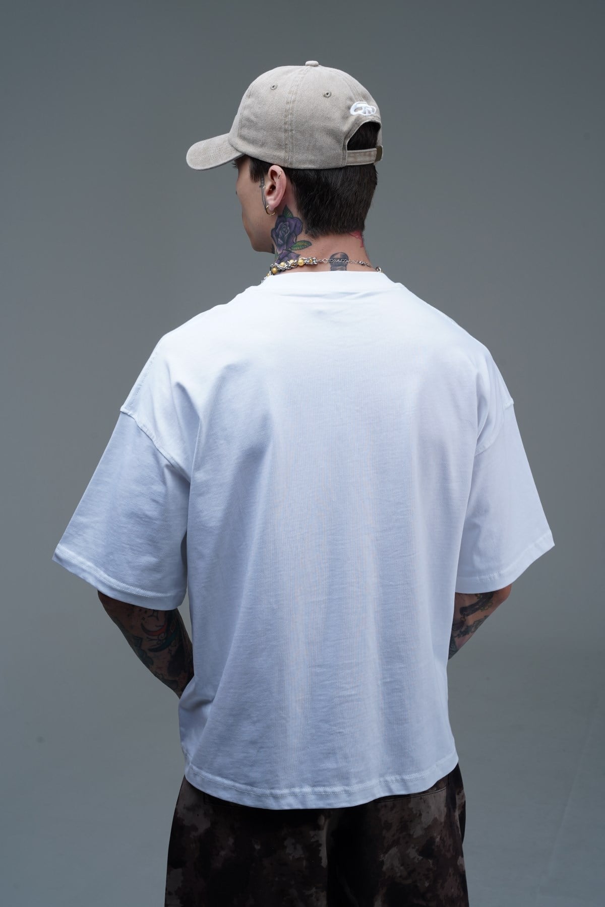 JR Beyaz Boxy Fit Basic Oversize Tshirt