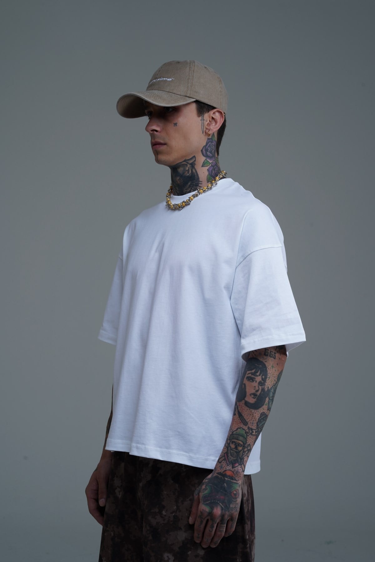JR Beyaz Boxy Fit Basic Oversize Tshirt