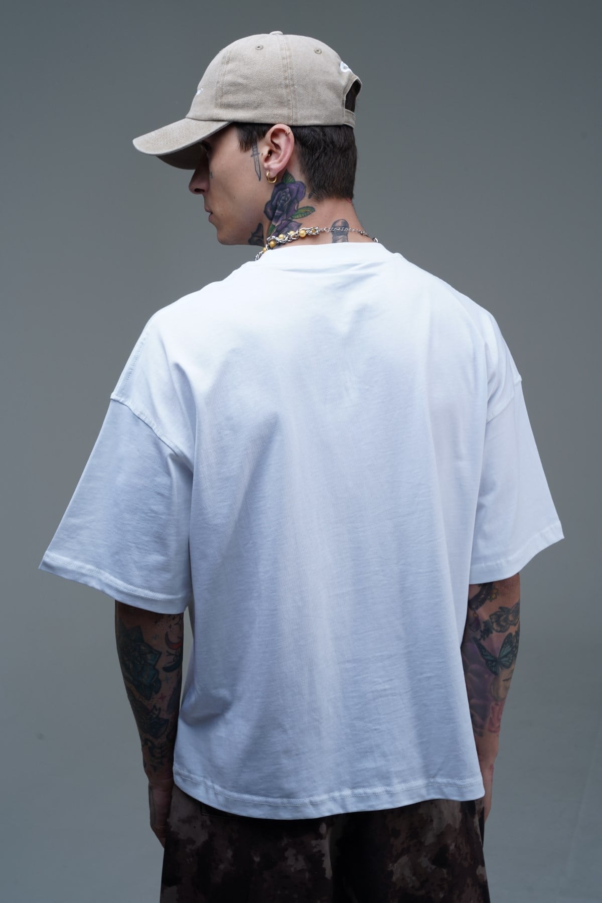 JR Beyaz Boxy Fit Basic Oversize Tshirt
