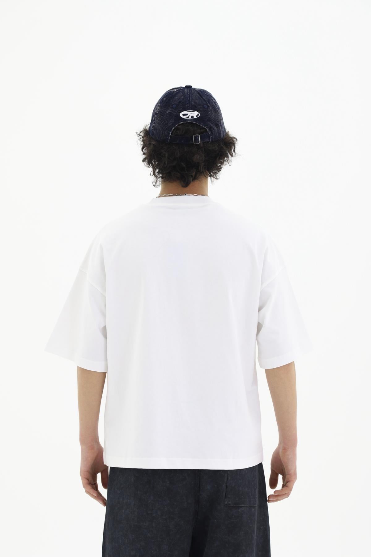 JR Beyaz Boxy Fit Basic Oversize Tshirt