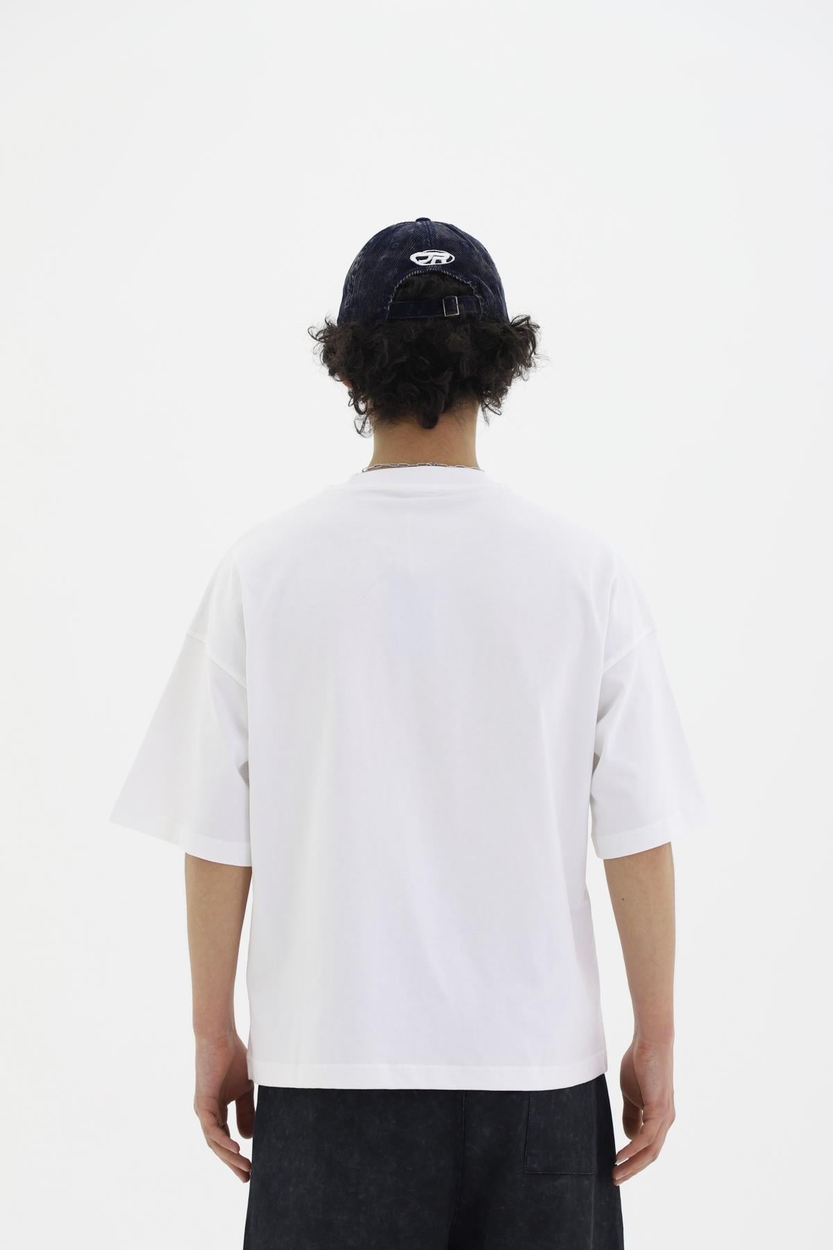 JR Beyaz Boxy Fit Basic Oversize Tshirt