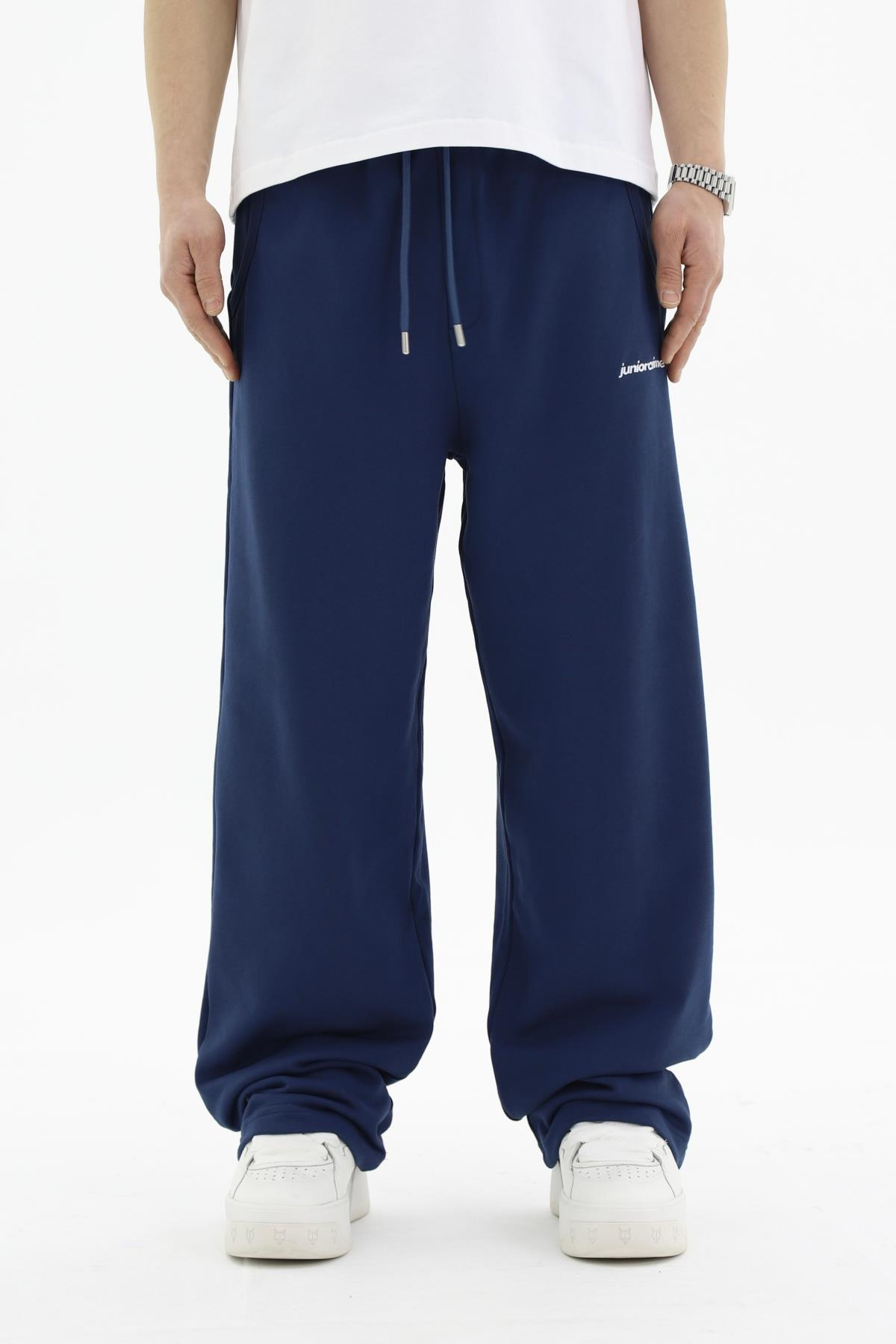 JR Diagonal Kumaş Lacivert Baggy Eşofman