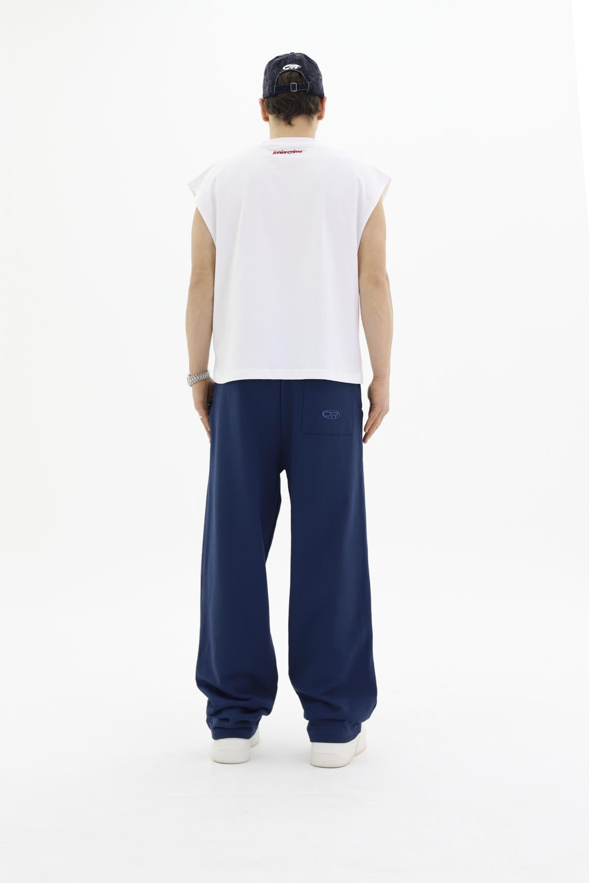 JR Diagonal Kumaş Lacivert Baggy Eşofman