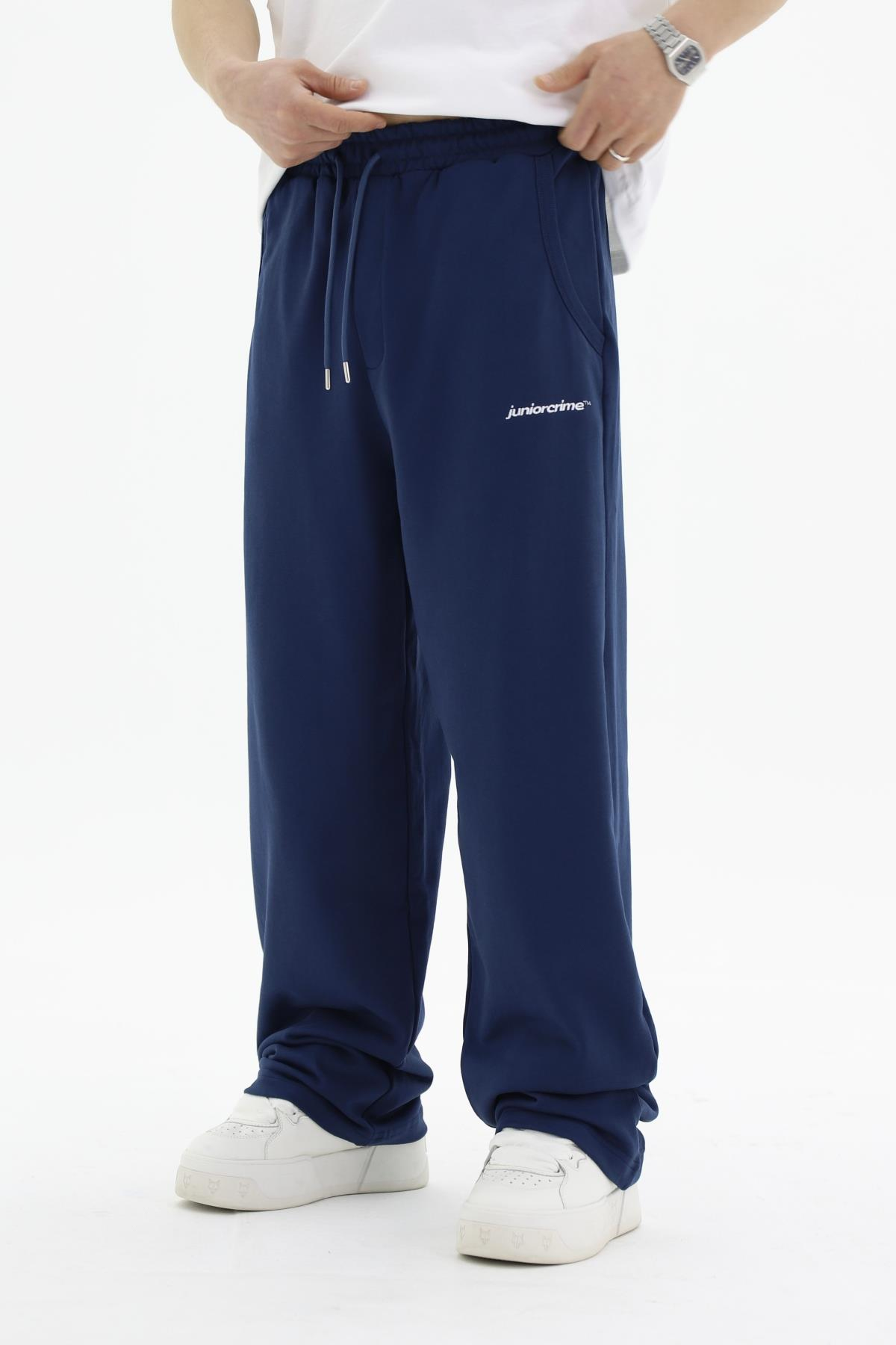 JR Diagonal Kumaş Lacivert Baggy Eşofman