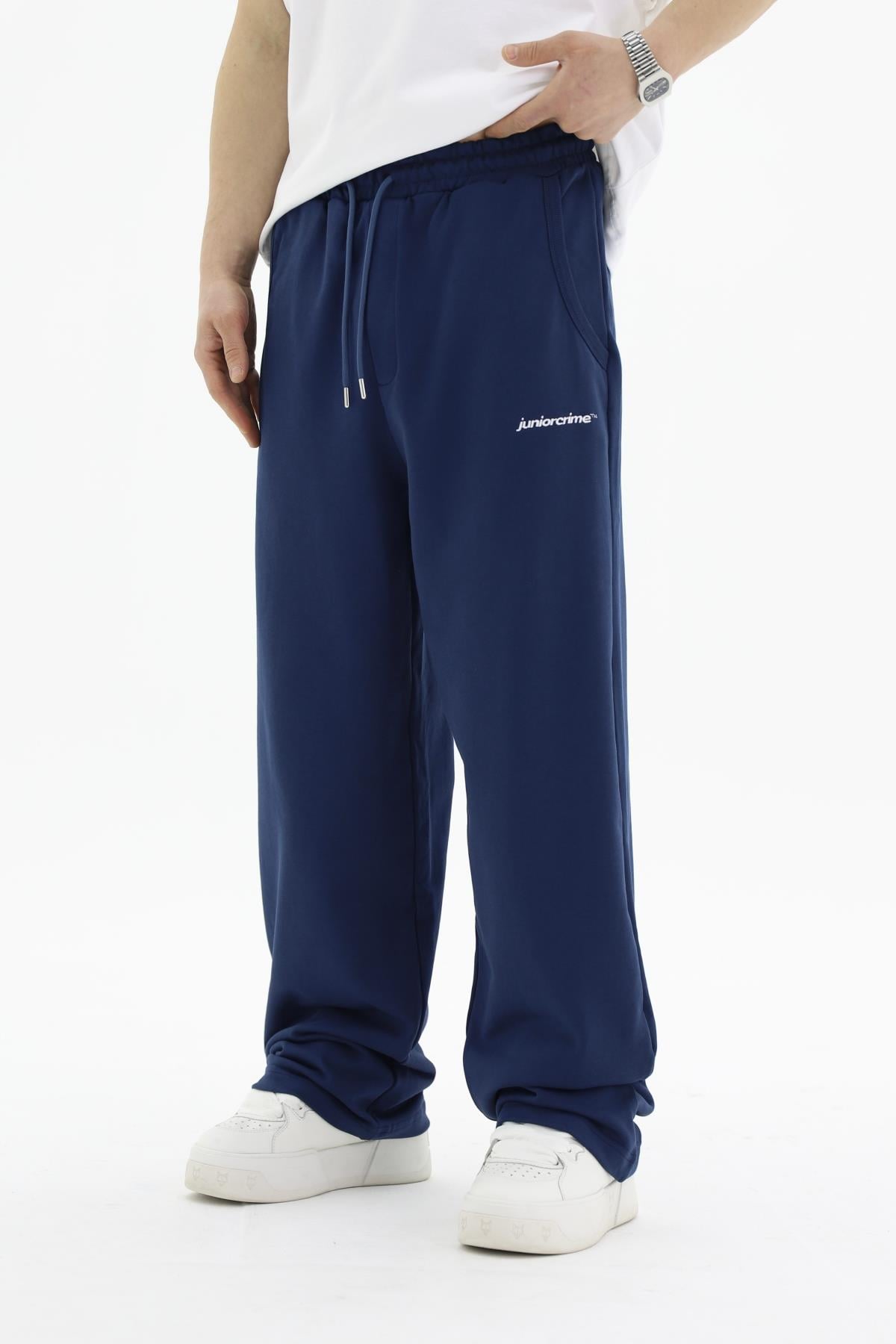 JR Diagonal Kumaş Lacivert Baggy Eşofman