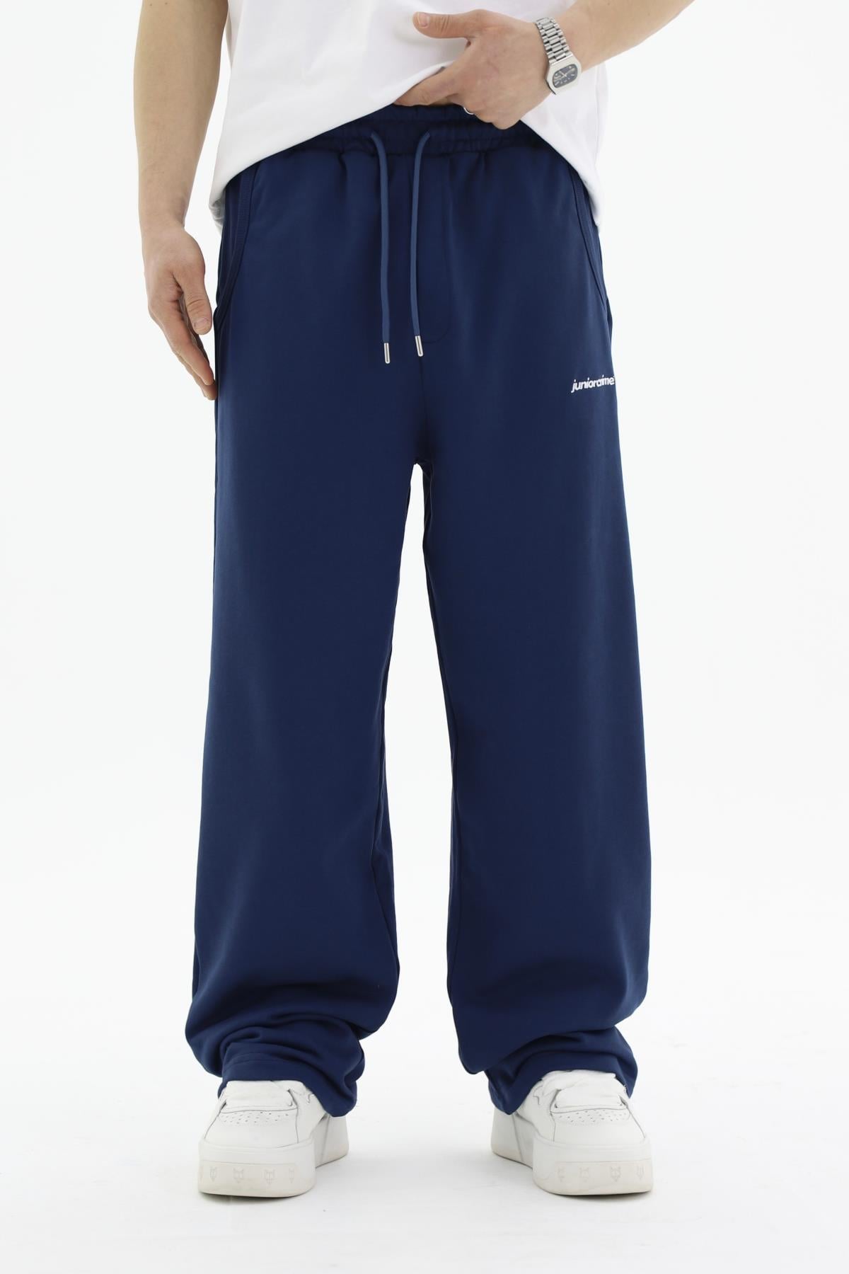JR Diagonal Kumaş Lacivert Baggy Eşofman