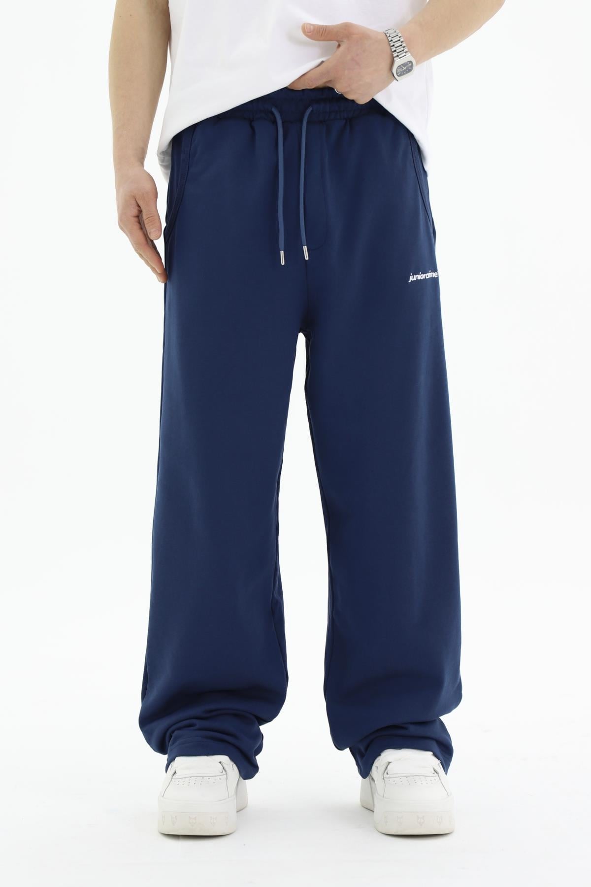 JR Diagonal Kumaş Lacivert Baggy Eşofman