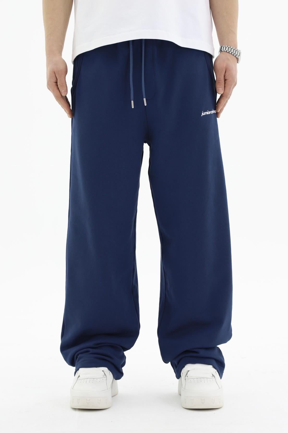 JR Diagonal Kumaş Lacivert Baggy Eşofman