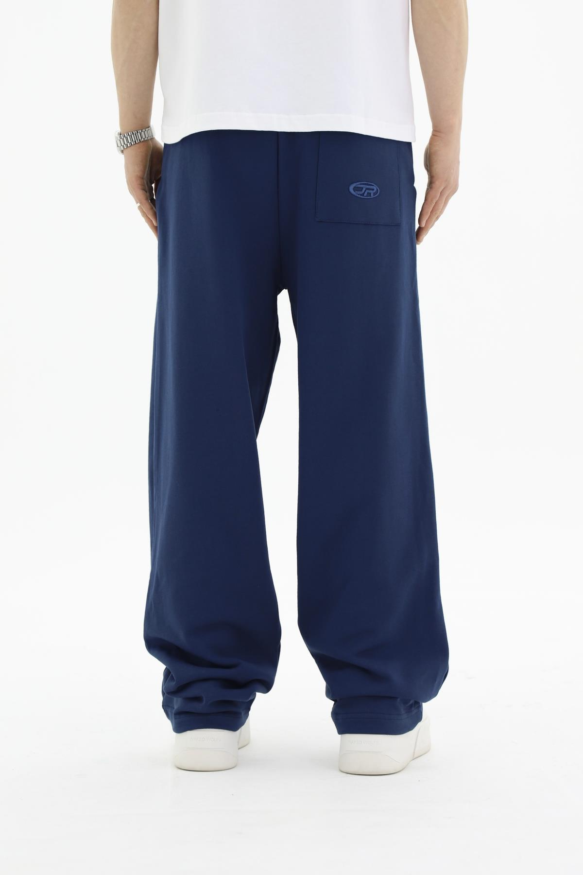 JR Diagonal Kumaş Lacivert Baggy Eşofman