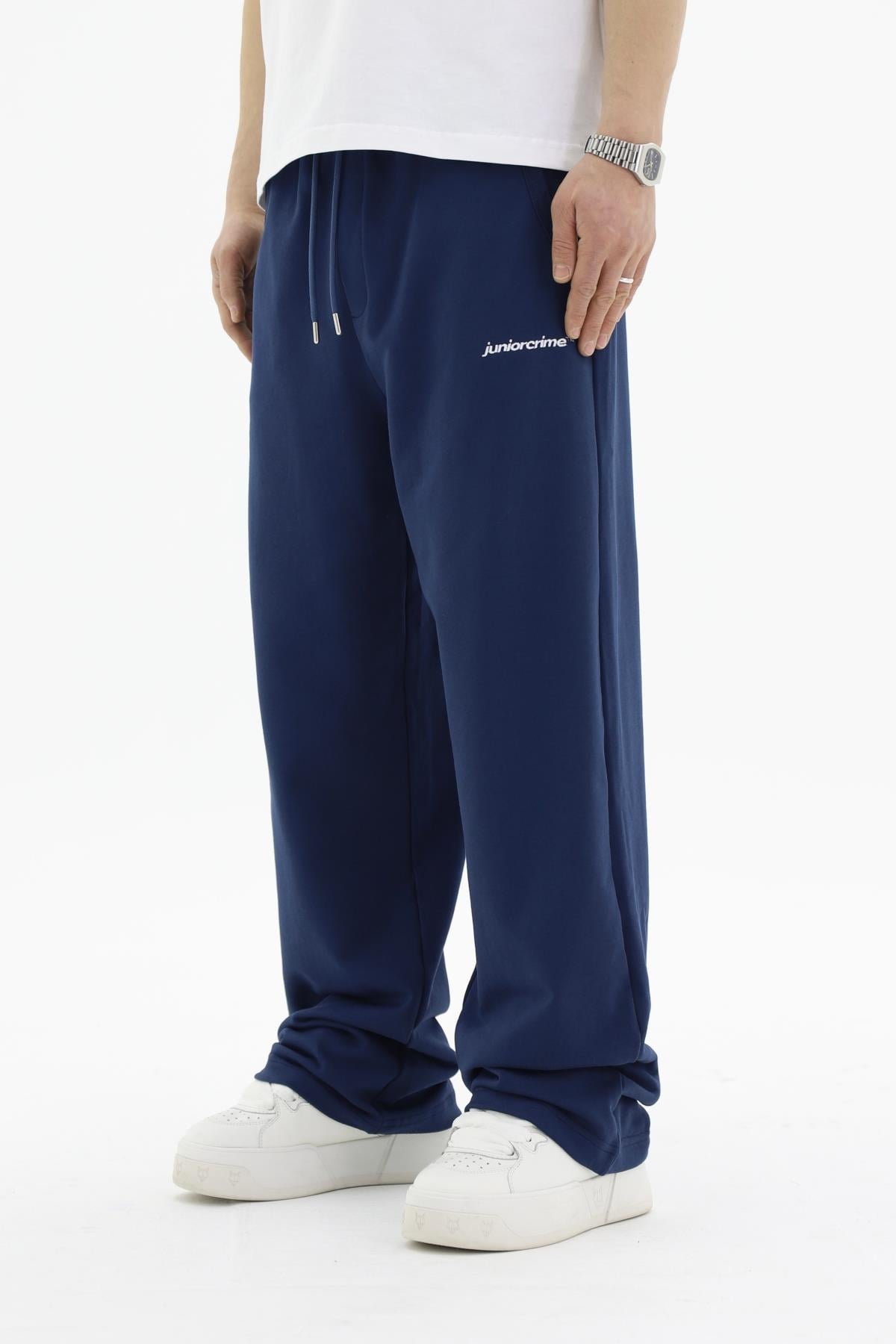 JR Diagonal Kumaş Lacivert Baggy Eşofman