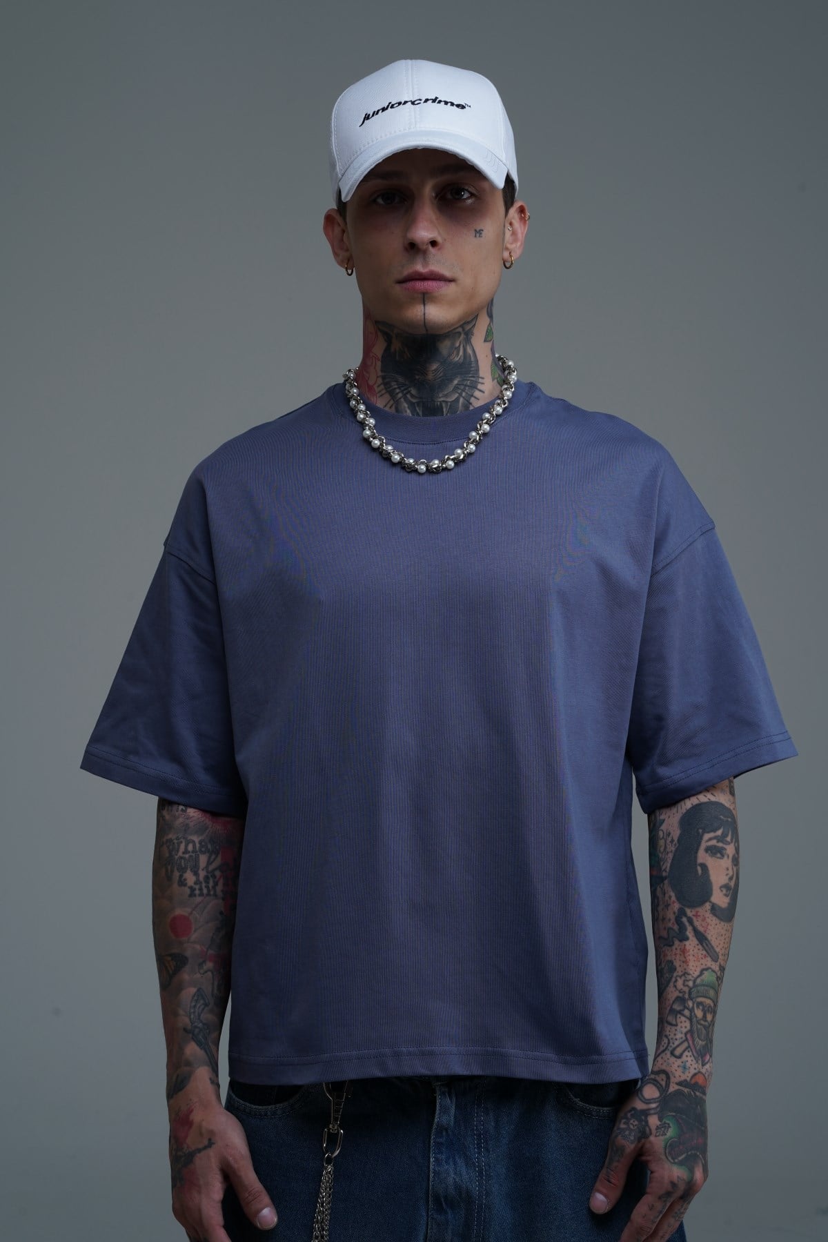 JR Indigo Boxy Fit Basic Oversize Tshirt