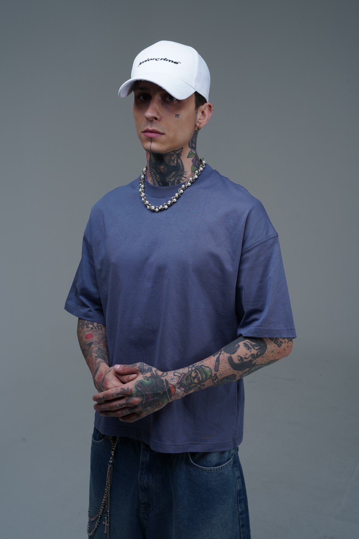 JR Indigo Boxy Fit Basic Oversize Tshirt