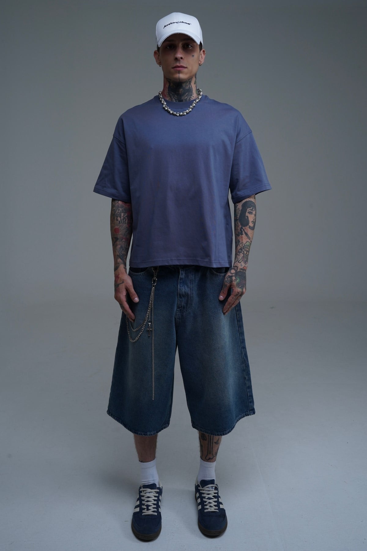 JR Indigo Boxy Fit Basic Oversize Tshirt