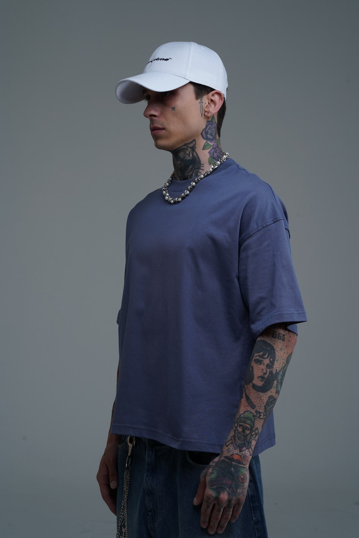 JR Indigo Boxy Fit Basic Oversize Tshirt