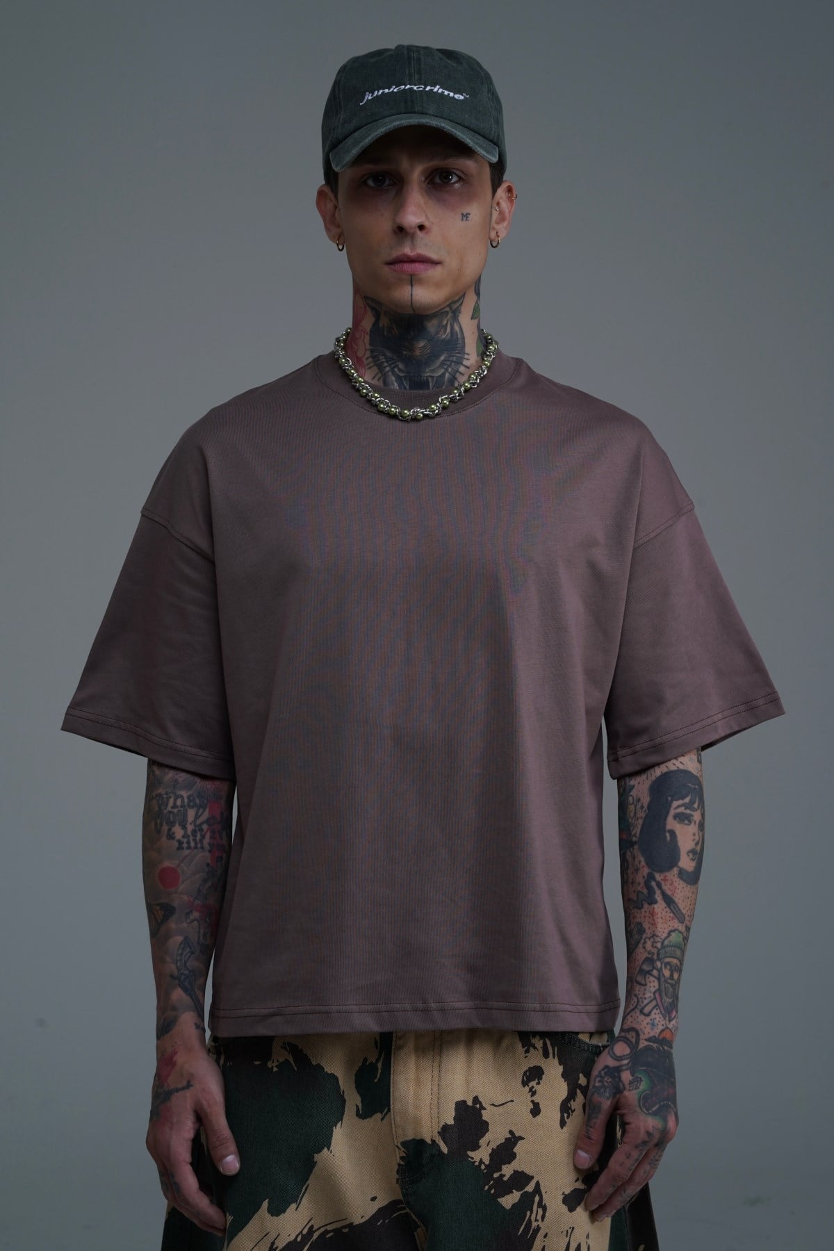 JR Kahve Boxy Fit Basic Oversize Tshirt