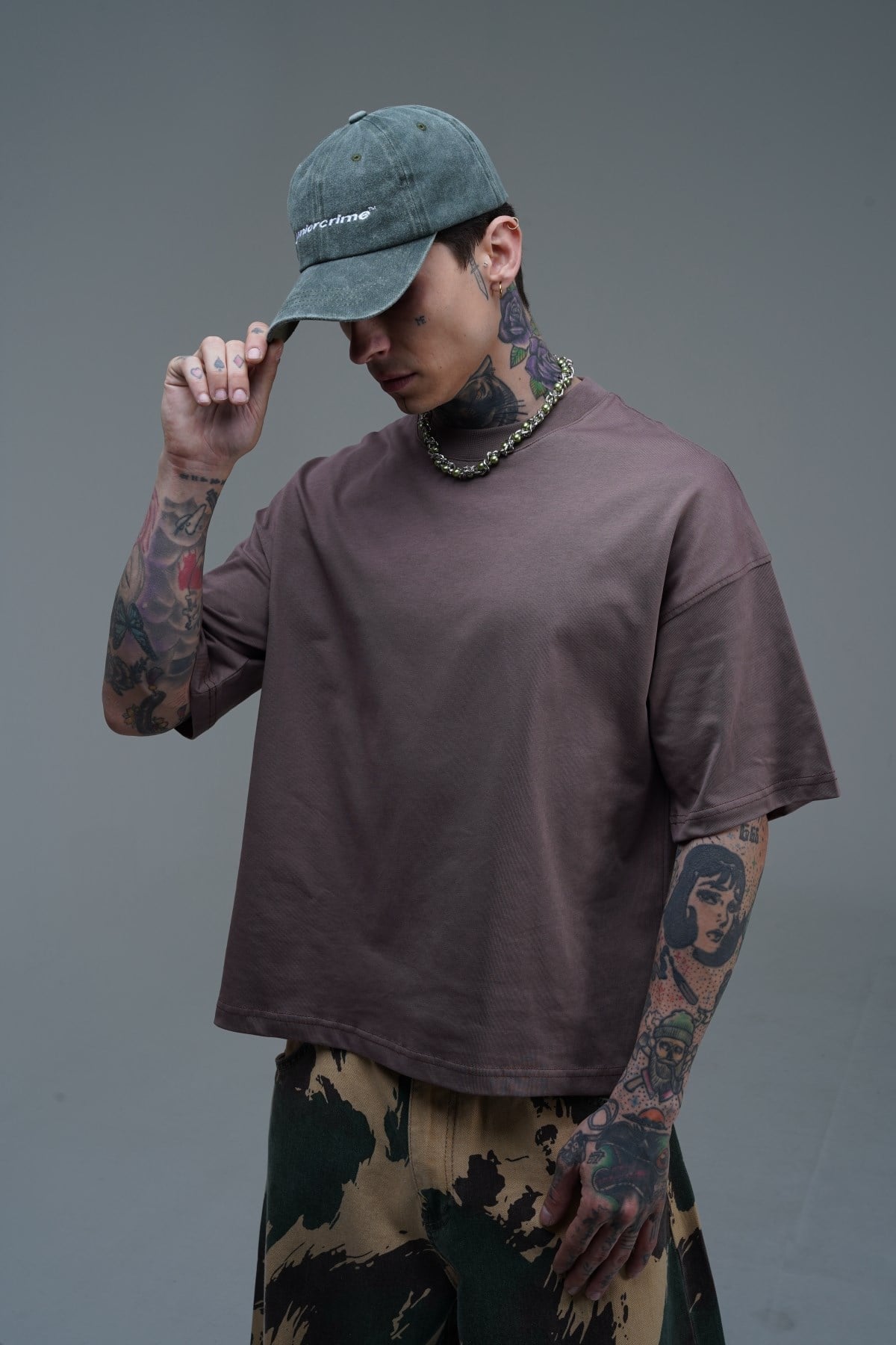 JR Kahve Boxy Fit Basic Oversize Tshirt