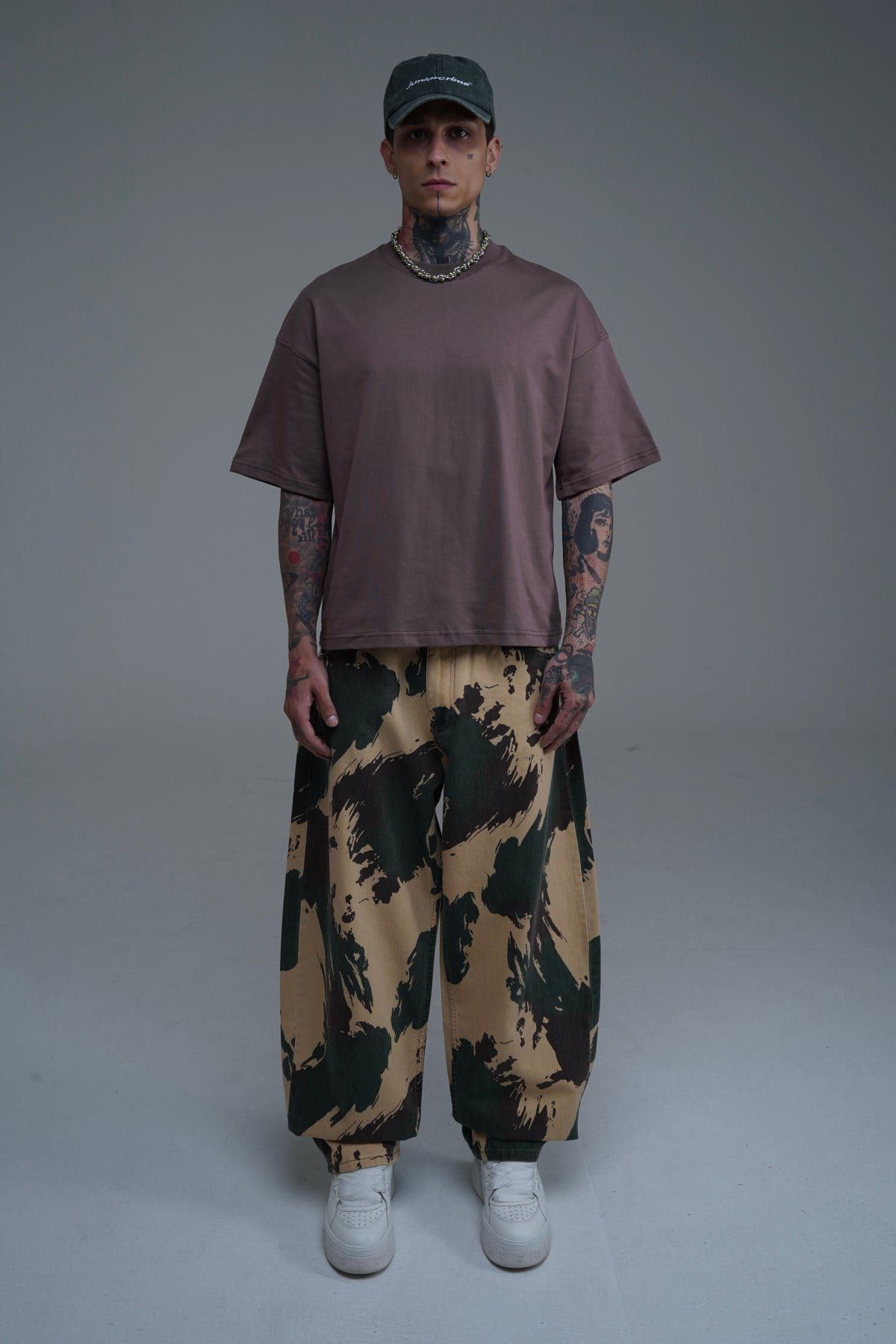 JR Kahve Boxy Fit Basic Oversize Tshirt