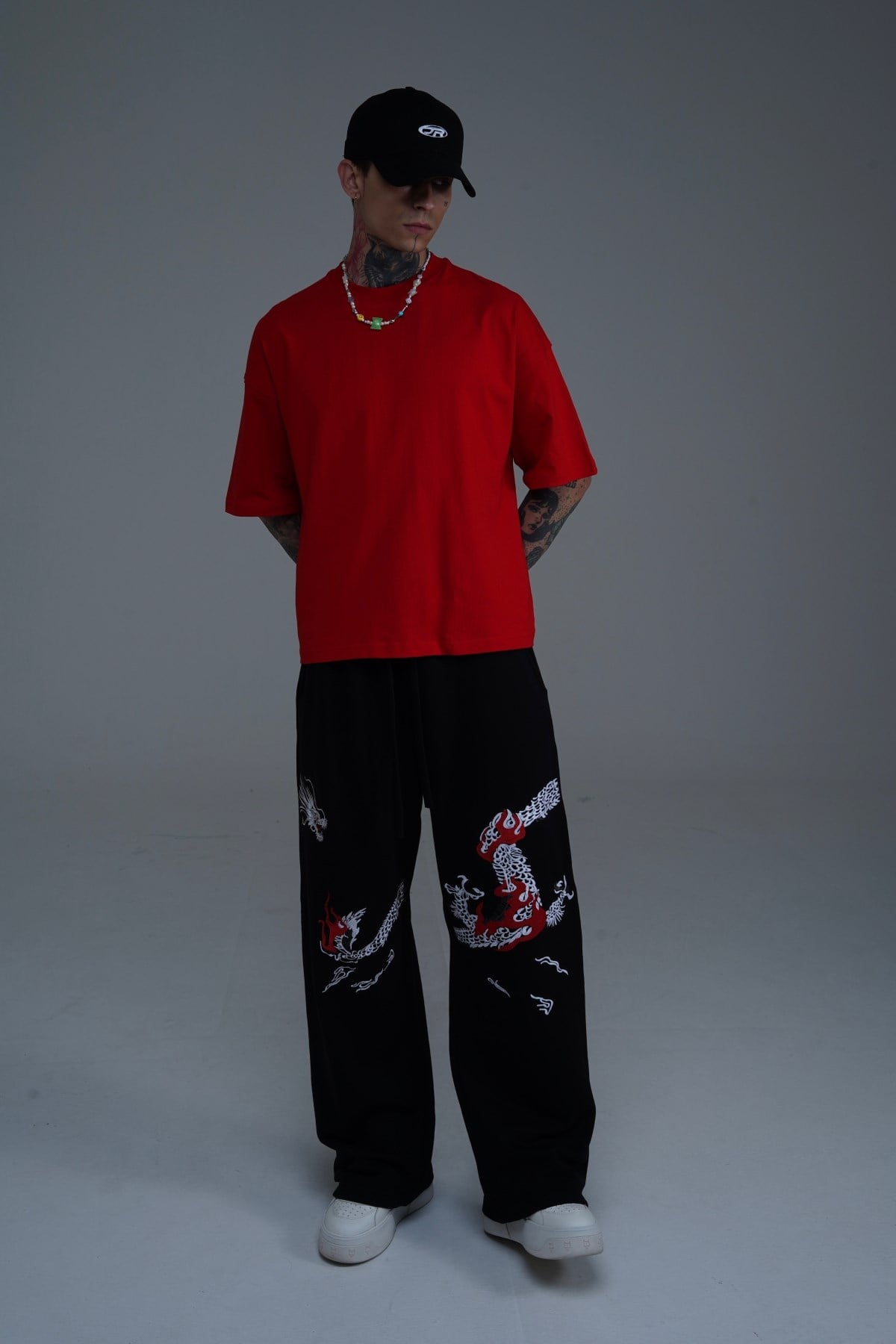 JR Kırmızı Boxy Fit Basic Oversize Tshirt