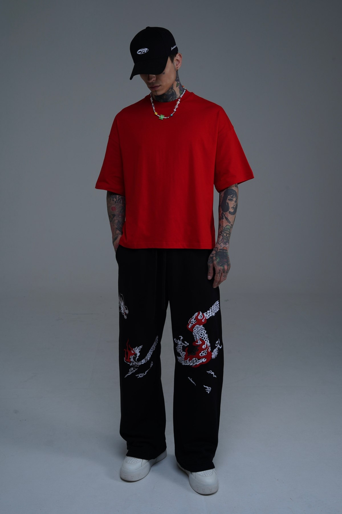 JR Kırmızı Boxy Fit Basic Oversize Tshirt