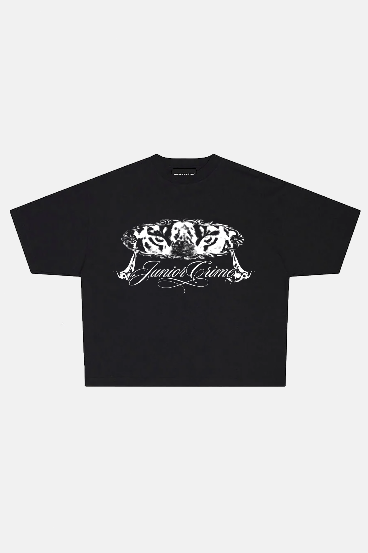 JR Leo Baskılı Siyah Boxy Fit Tshirt