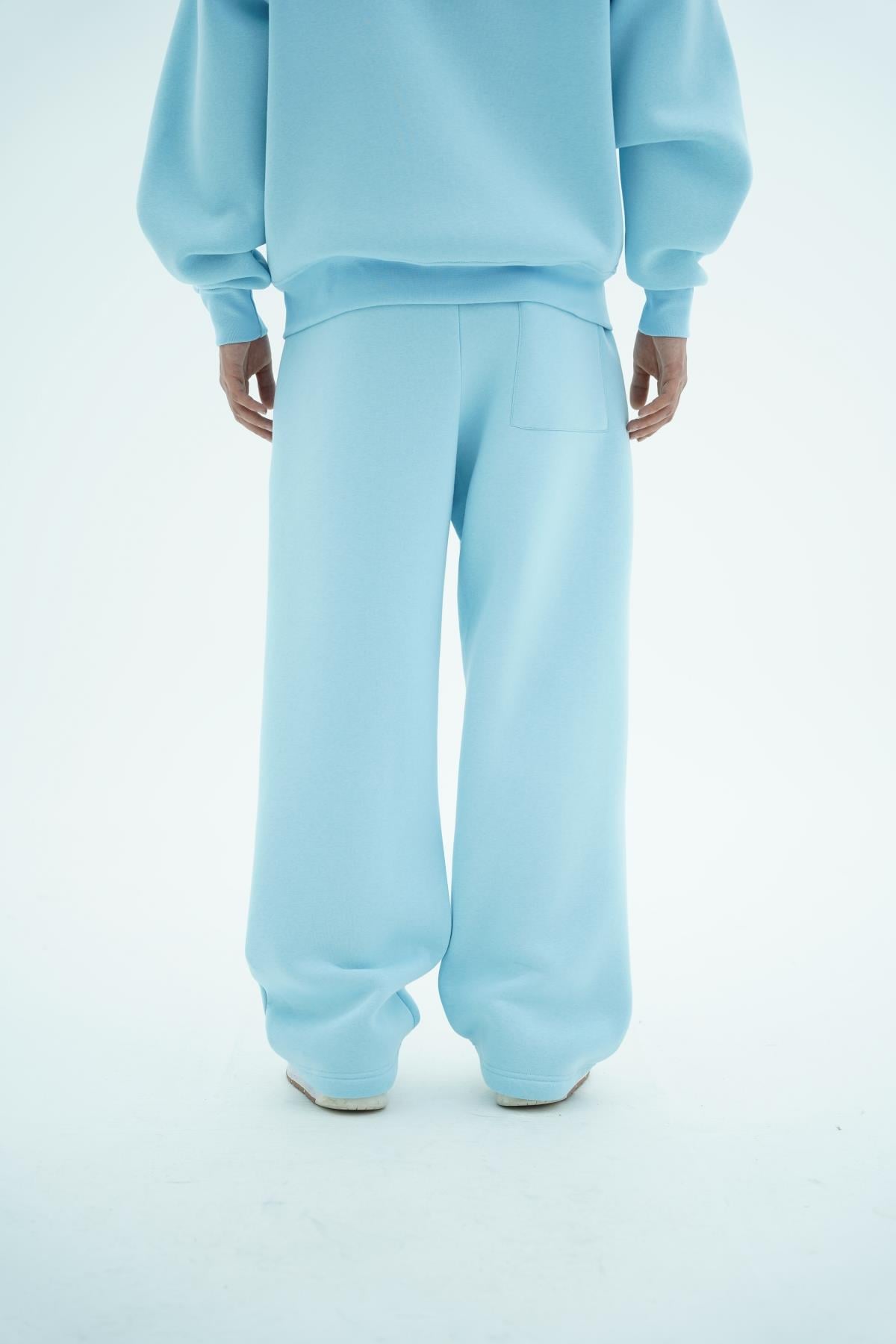 JR Logo Baby Blue Baggy Eşofman Altı