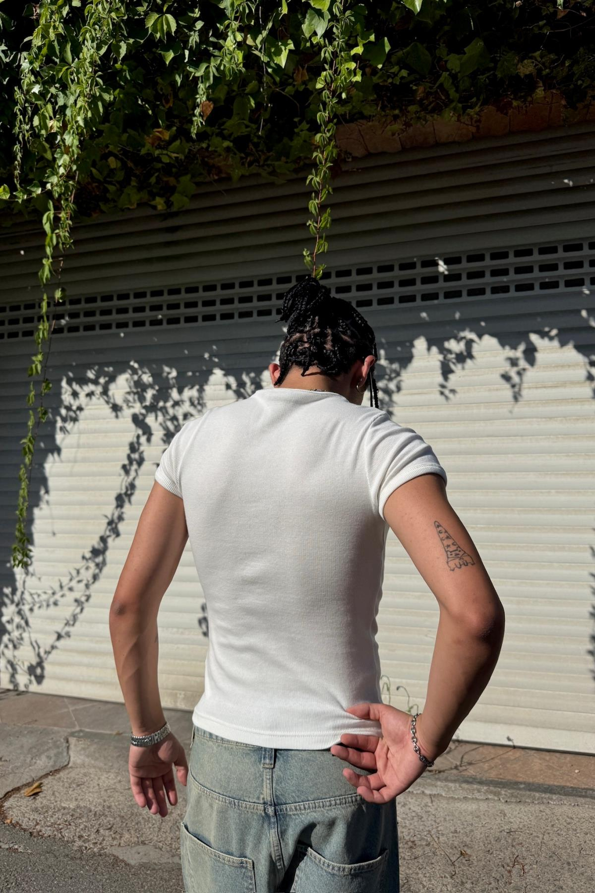 Jr Logo Beyaz Fitilli Fit Tshirt