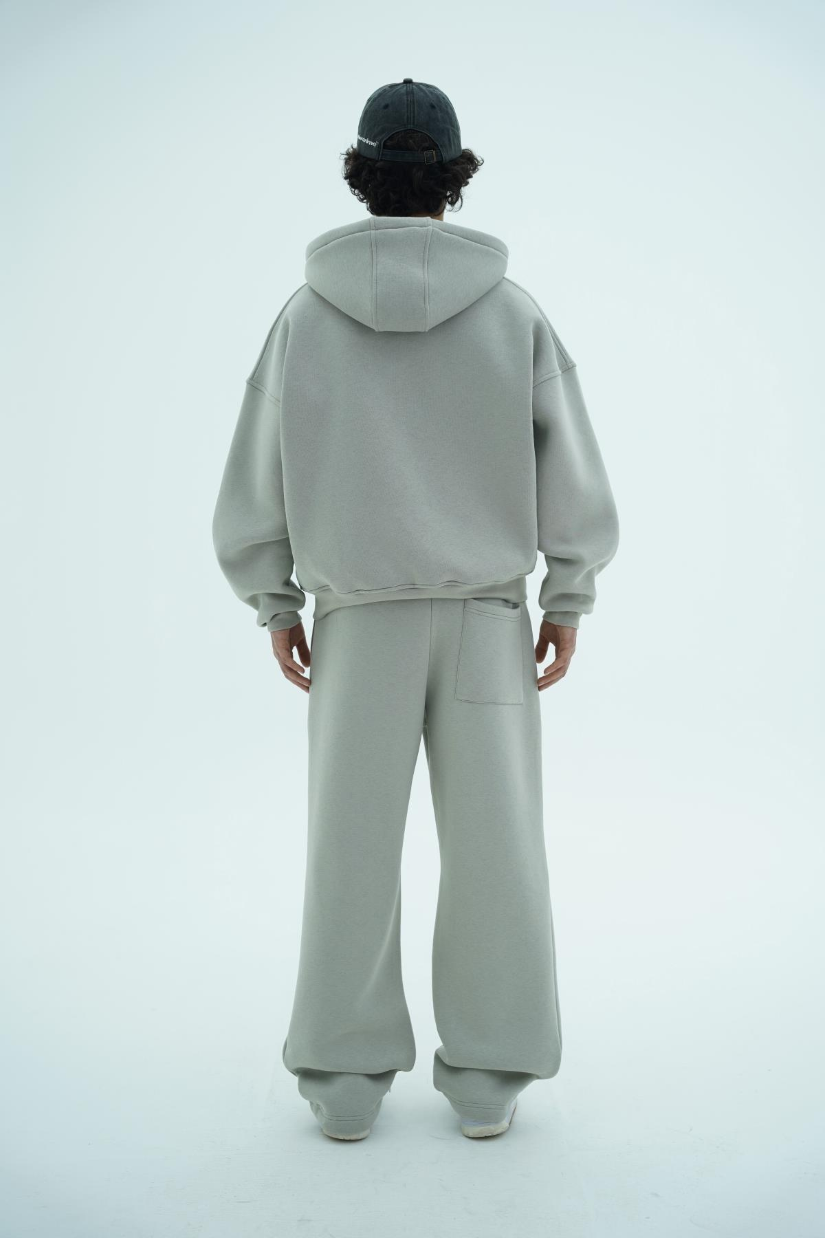 Jr Logo Boxy Kalıp Füme Oversize Zipper Sweatshirt
