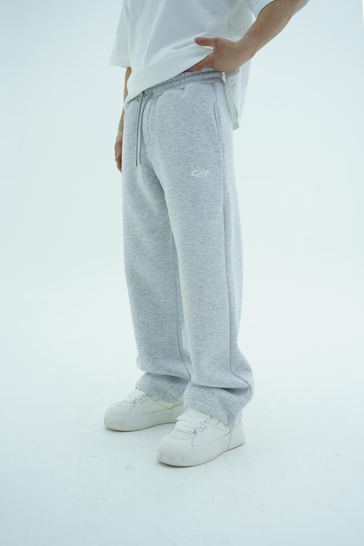 JR Logo Gri Melanj Baggy Eşofman Altı