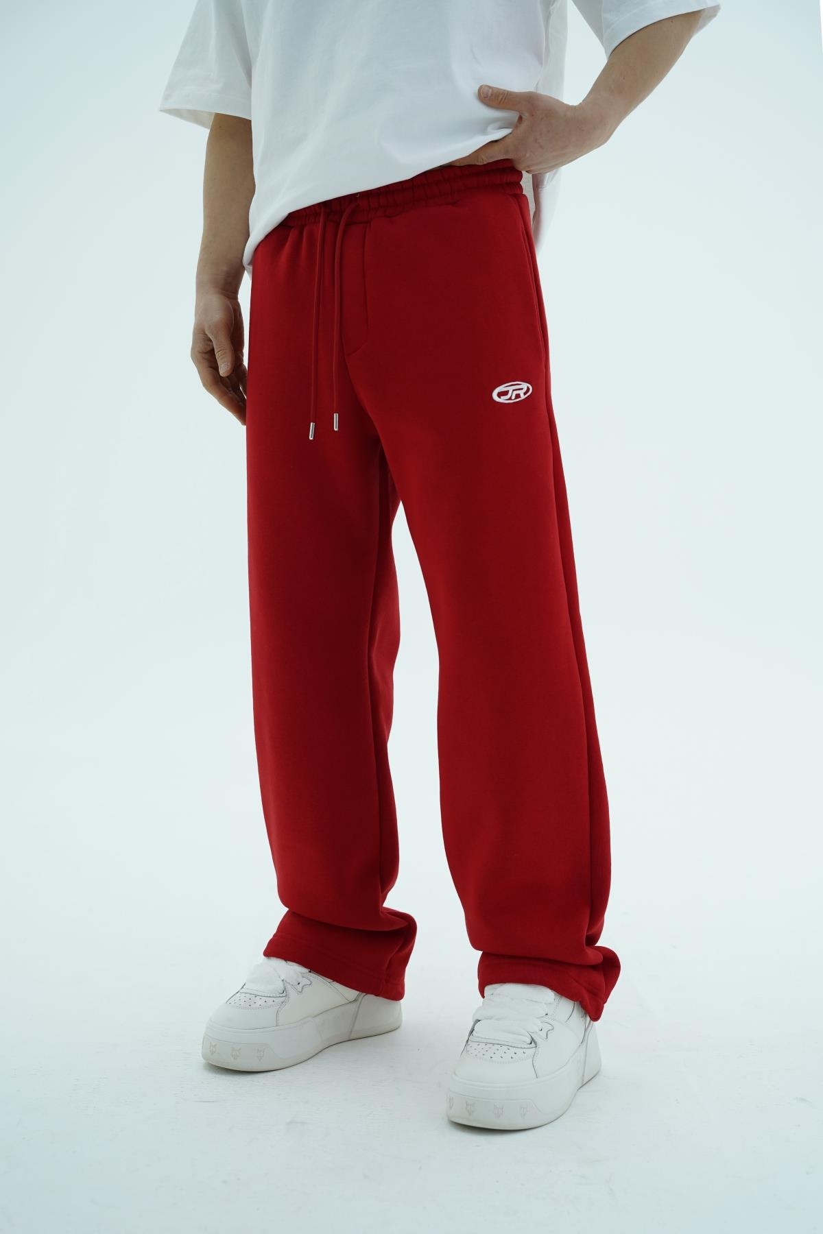 JR Logo Kırmızı Baggy Eşofman Altı
