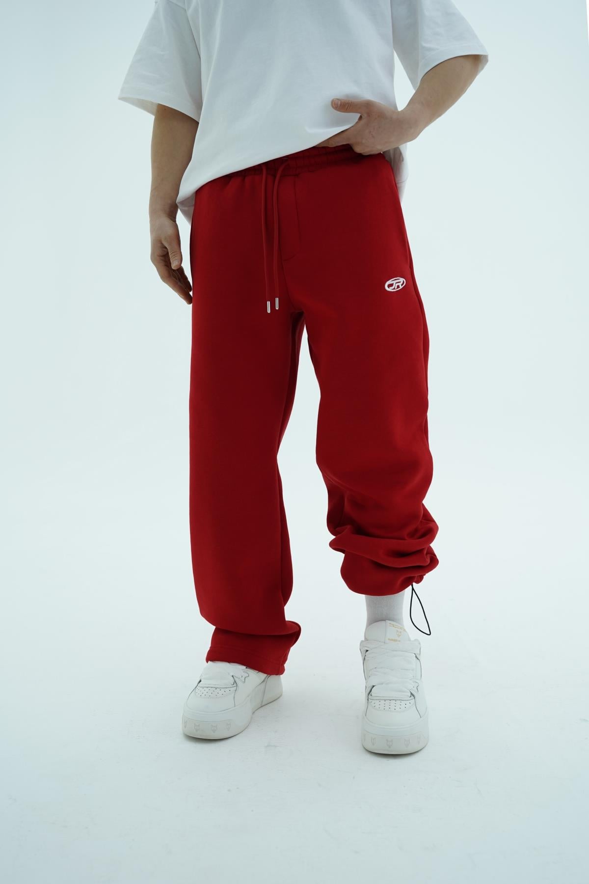 JR Logo Kırmızı Baggy Eşofman Altı