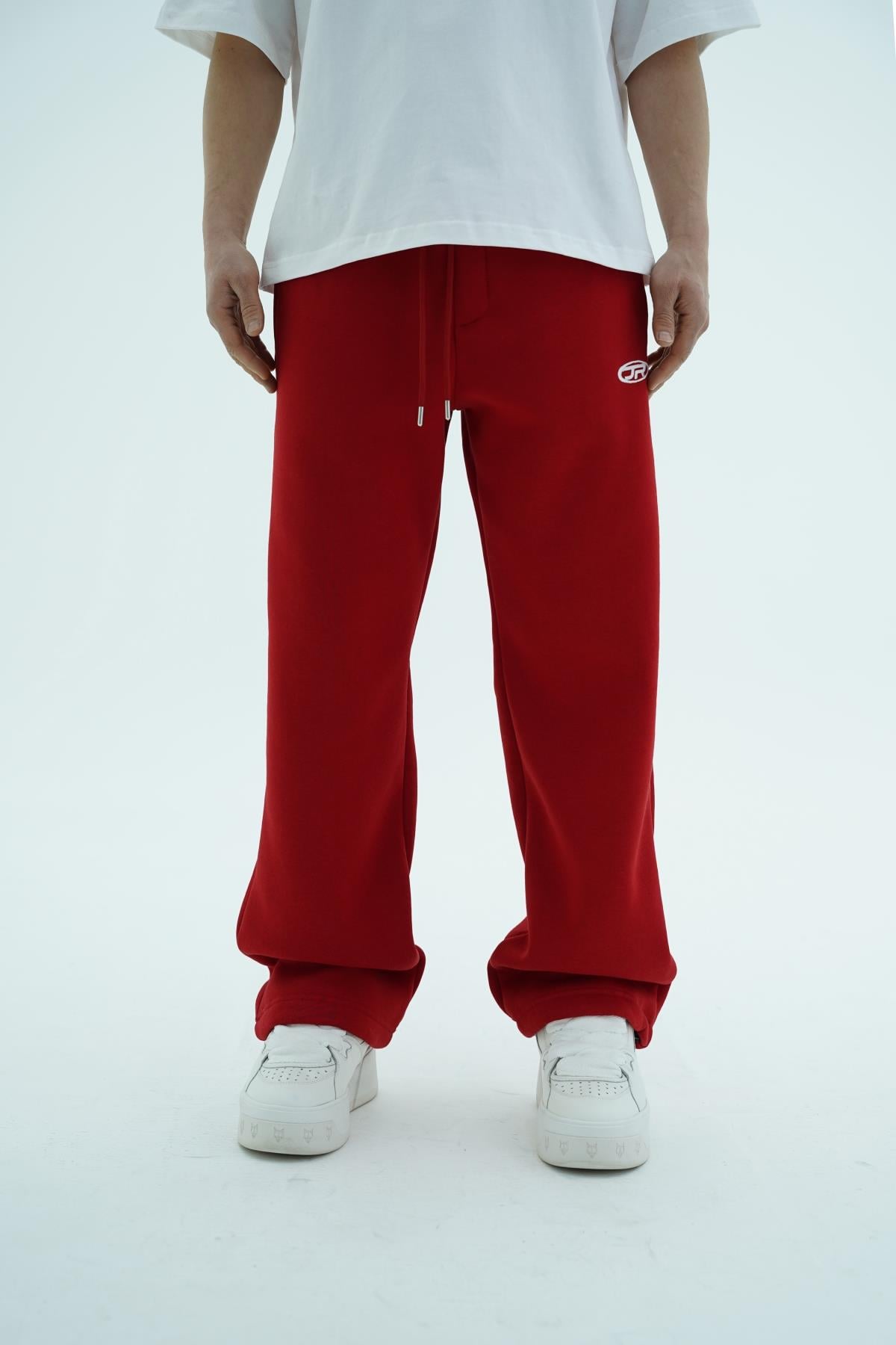 JR Logo Kırmızı Baggy Eşofman Altı