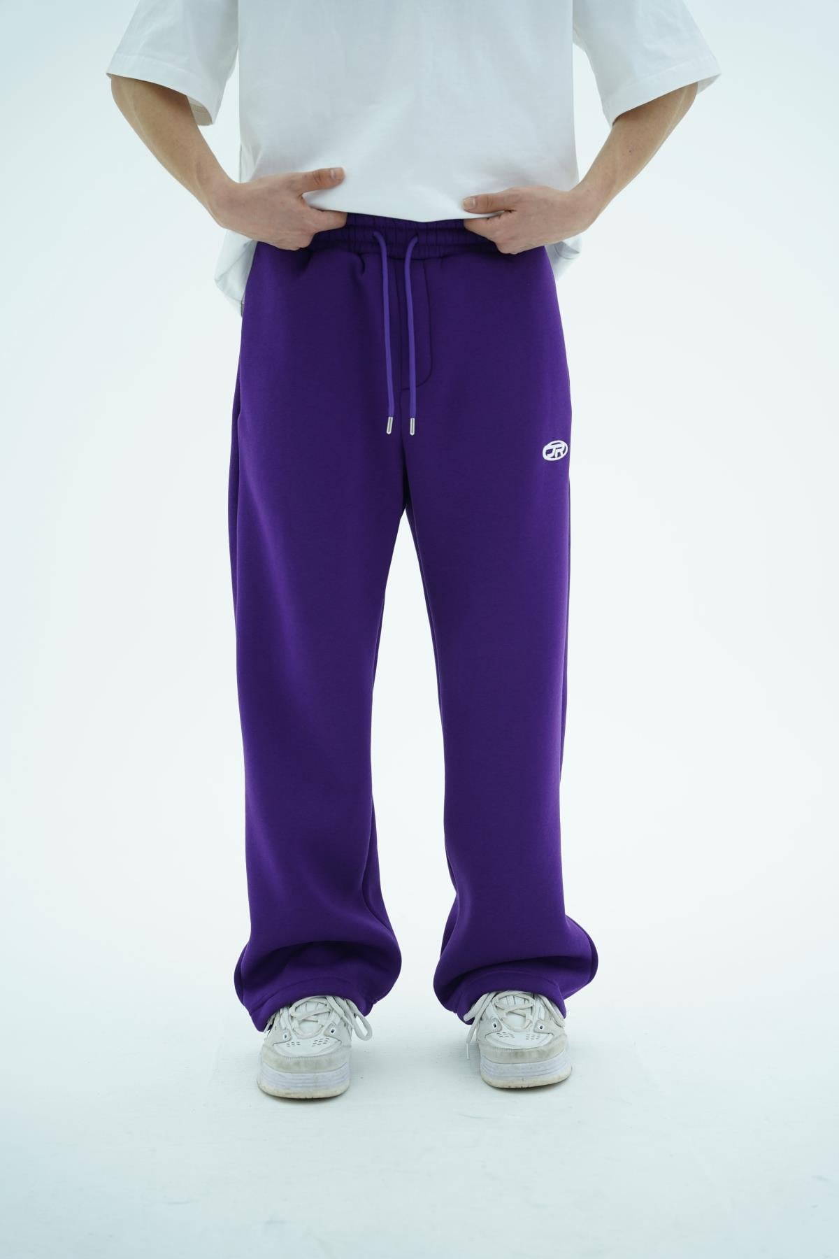 JR Logo Mor Baggy Eşofman Altı
