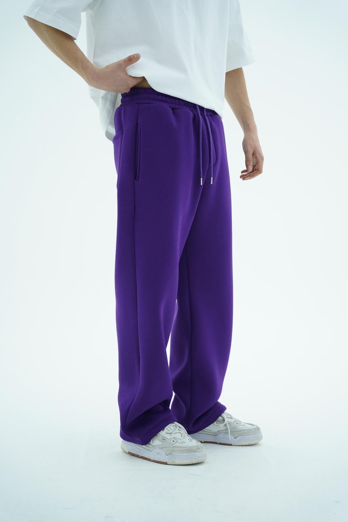JR Logo Mor Baggy Eşofman Altı