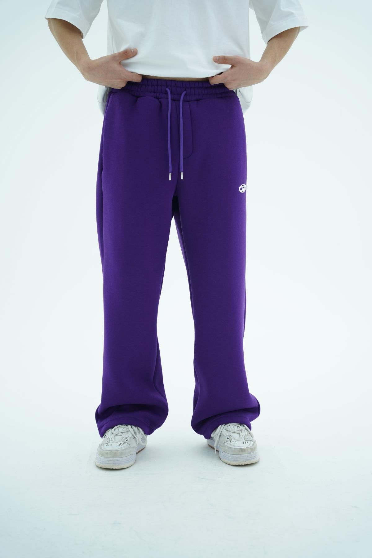 JR Logo Mor Baggy Eşofman Altı