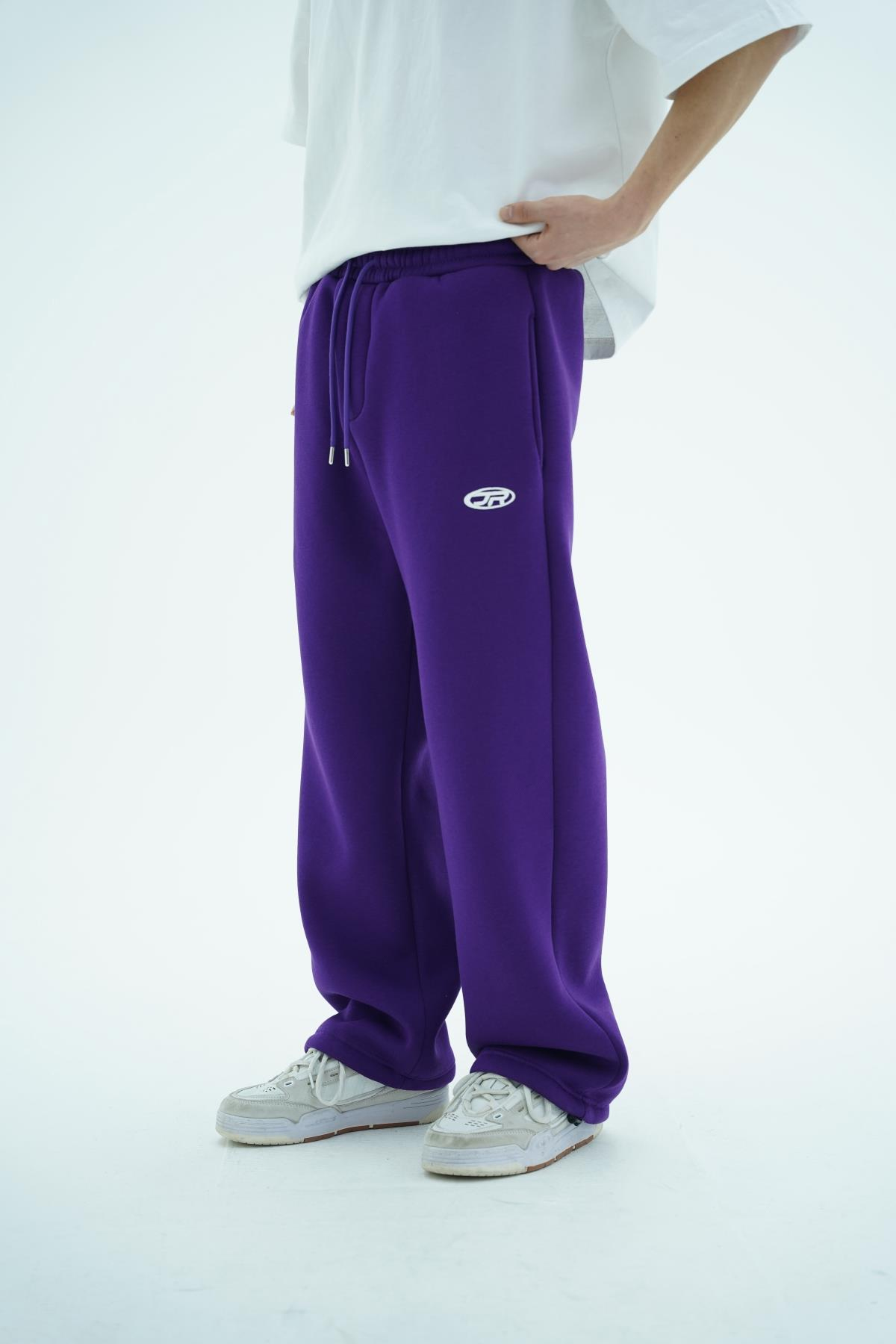 JR Logo Mor Baggy Eşofman Altı