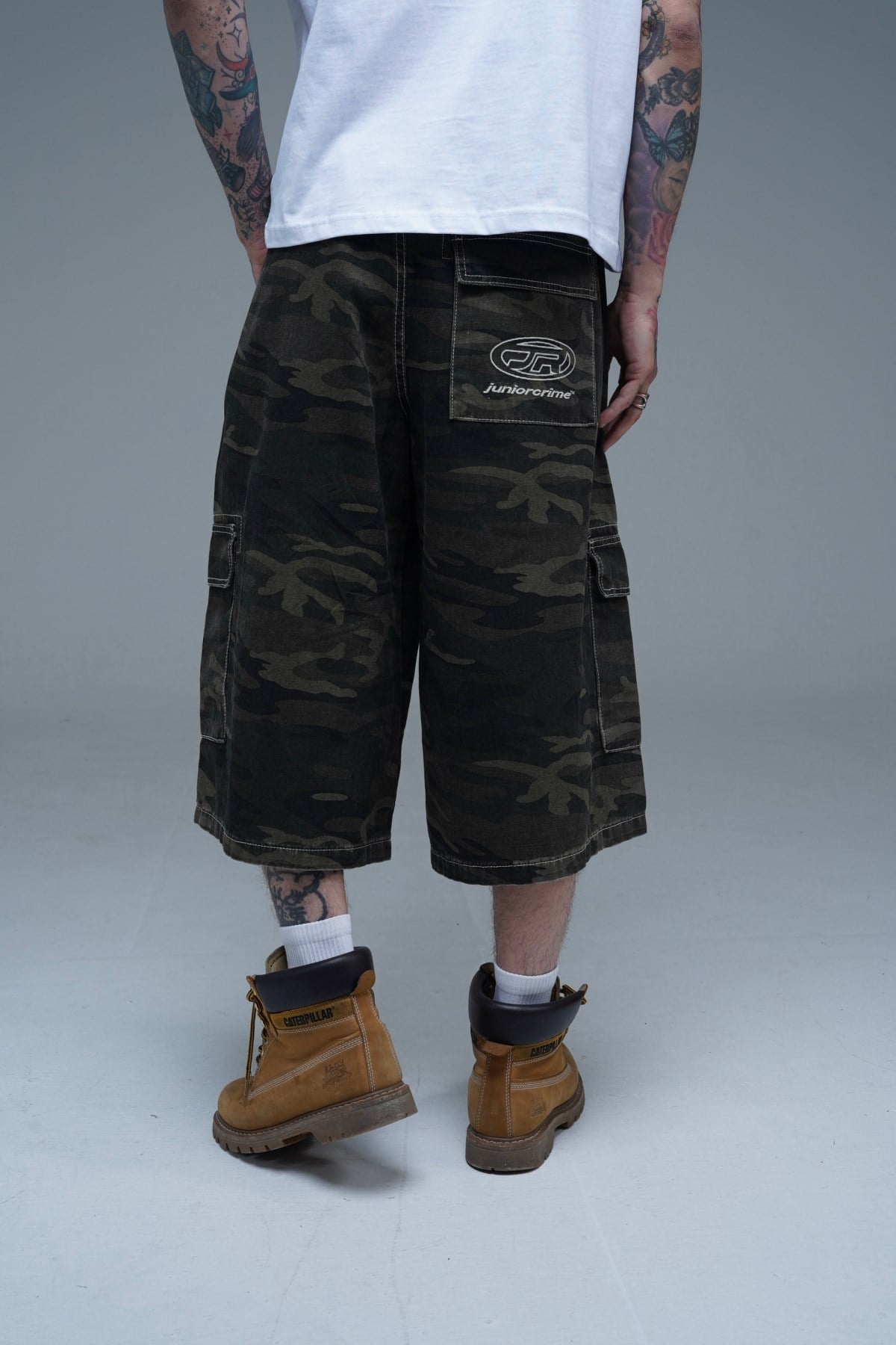 JR Logo Nakışlı Camo Desenli Baggy Şort