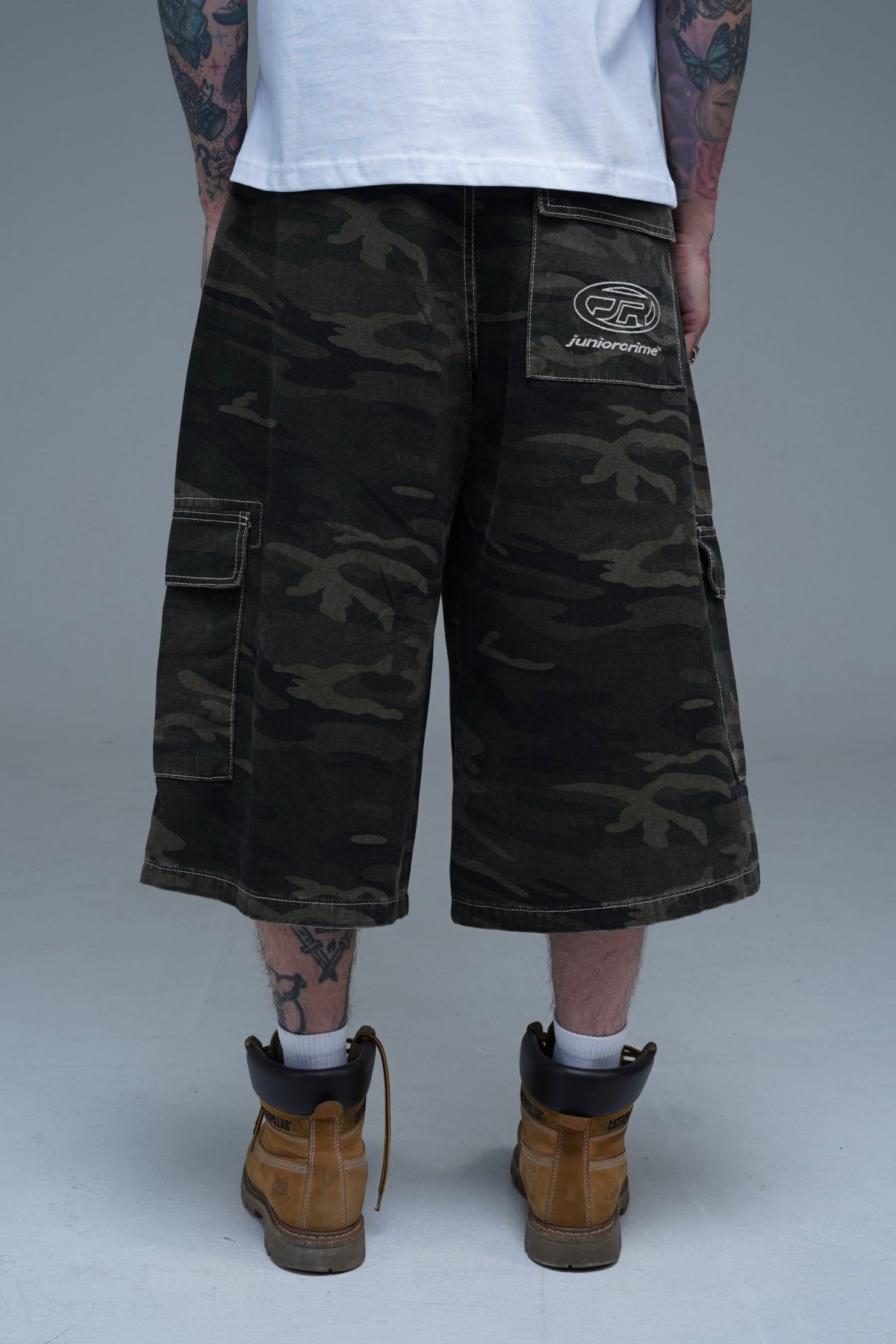 JR Logo Nakışlı Camo Desenli Baggy Şort