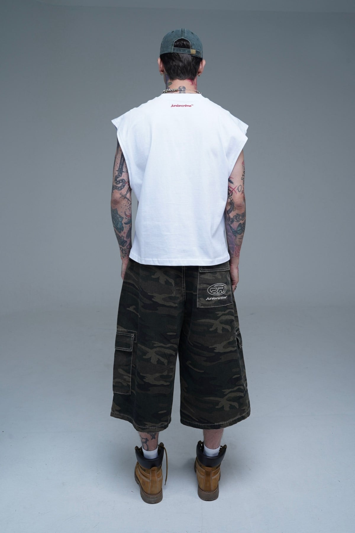 JR Logo Nakışlı Camo Desenli Baggy Şort