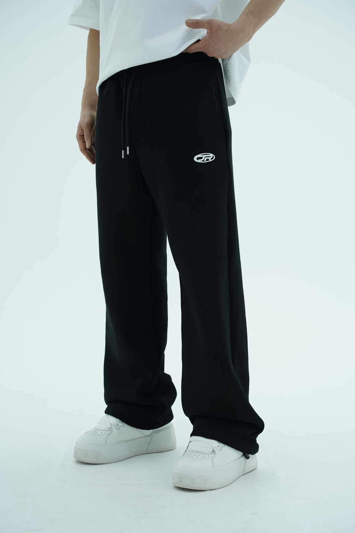 JR Logo Siyah Baggy Eşofman Altı