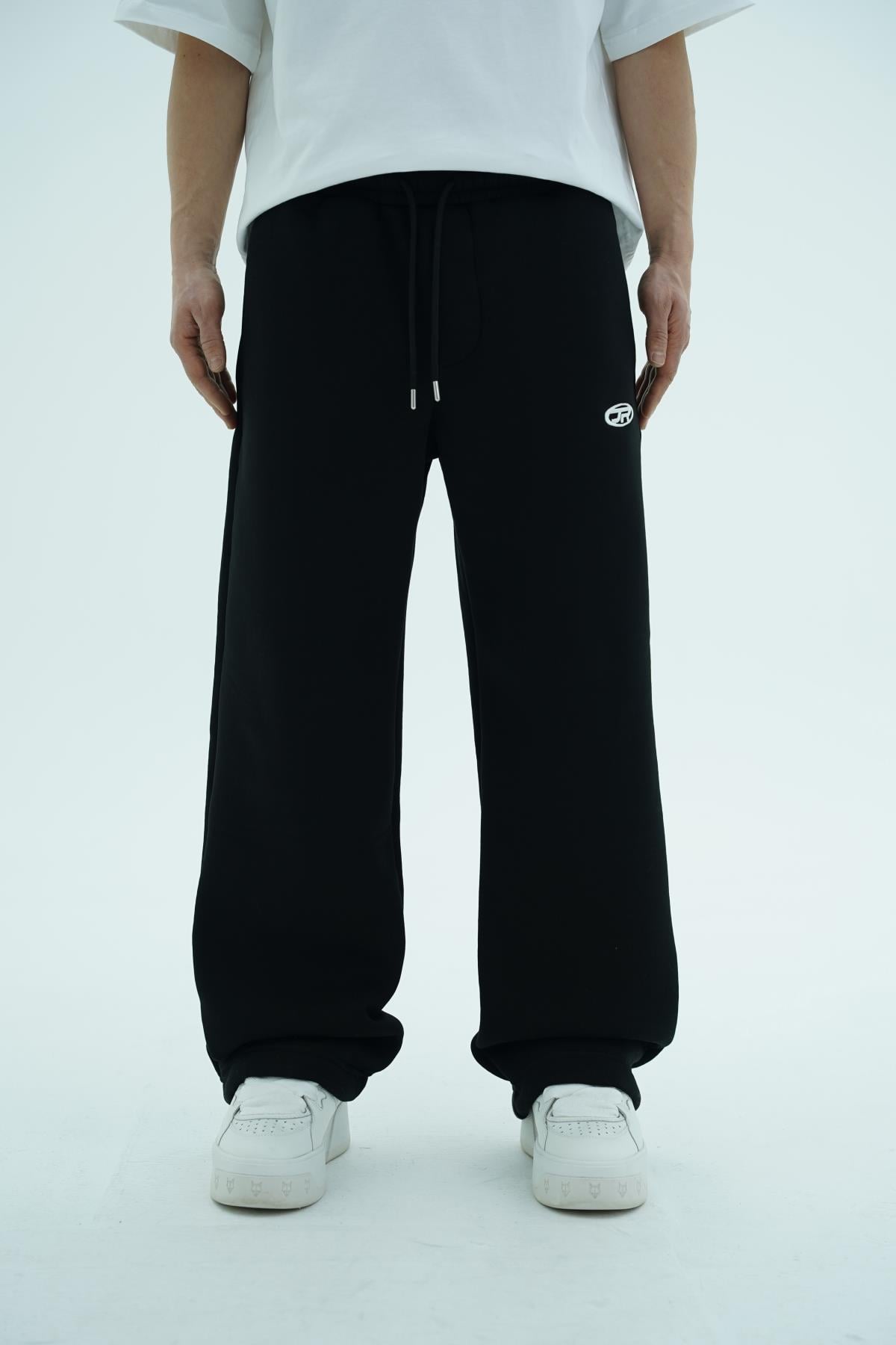 JR Logo Siyah Baggy Eşofman Altı