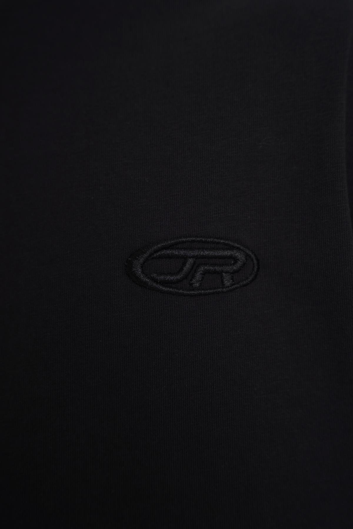 JR Logo Siyah Boxy Fit Oversize Tshirt