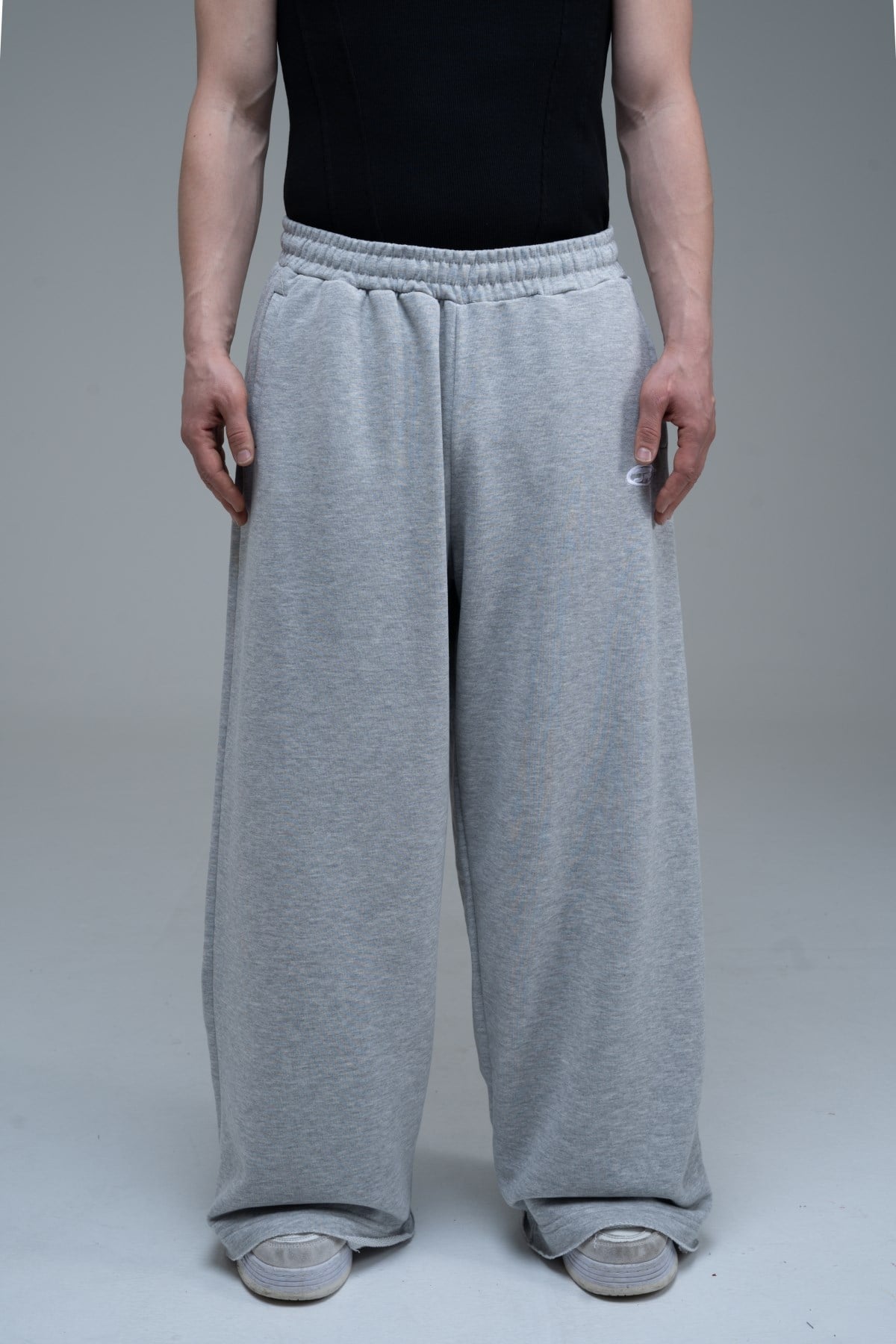 JR Nakışlı Gri Baggy Eşofman