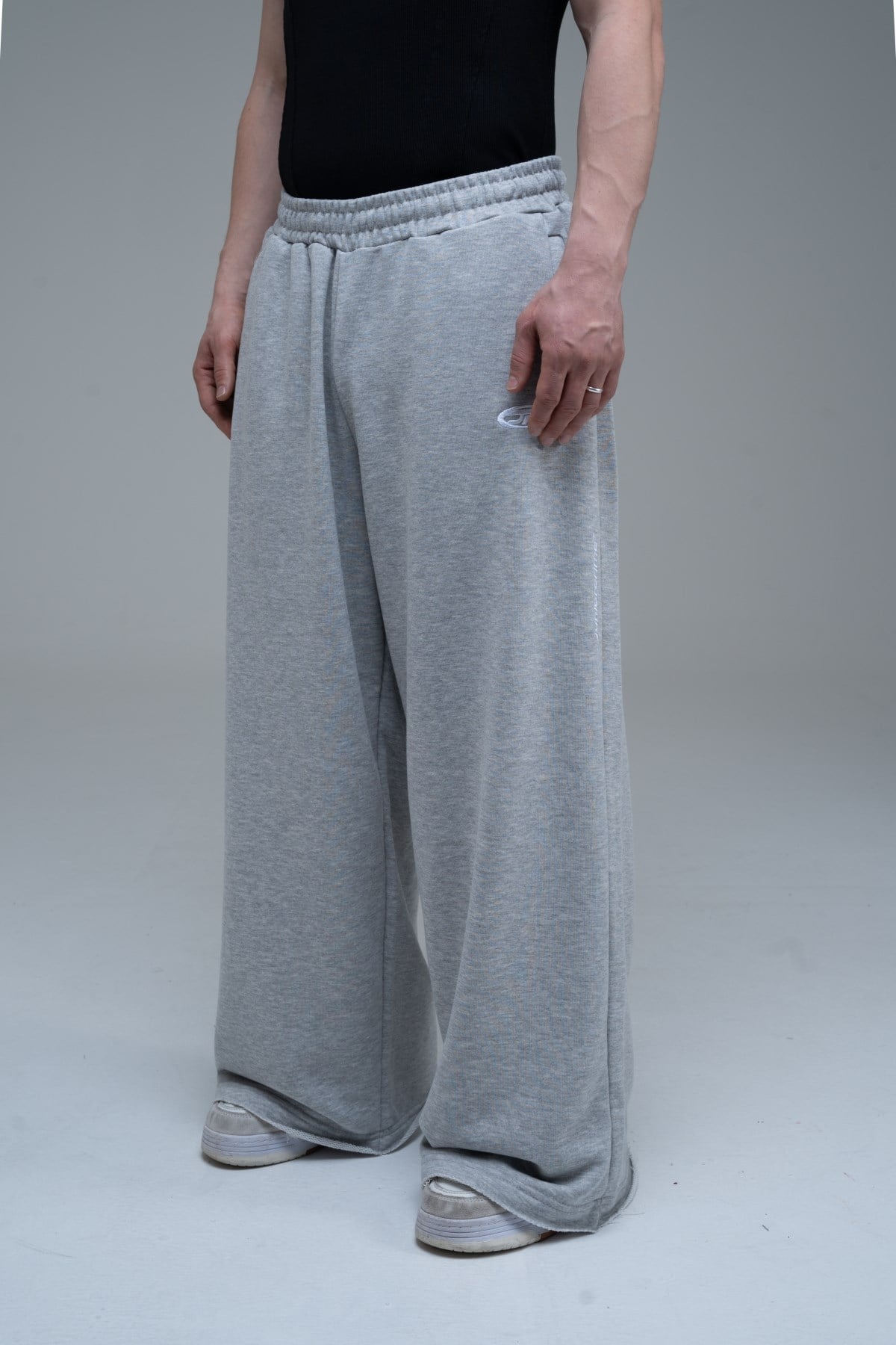 JR Nakışlı Gri Baggy Eşofman